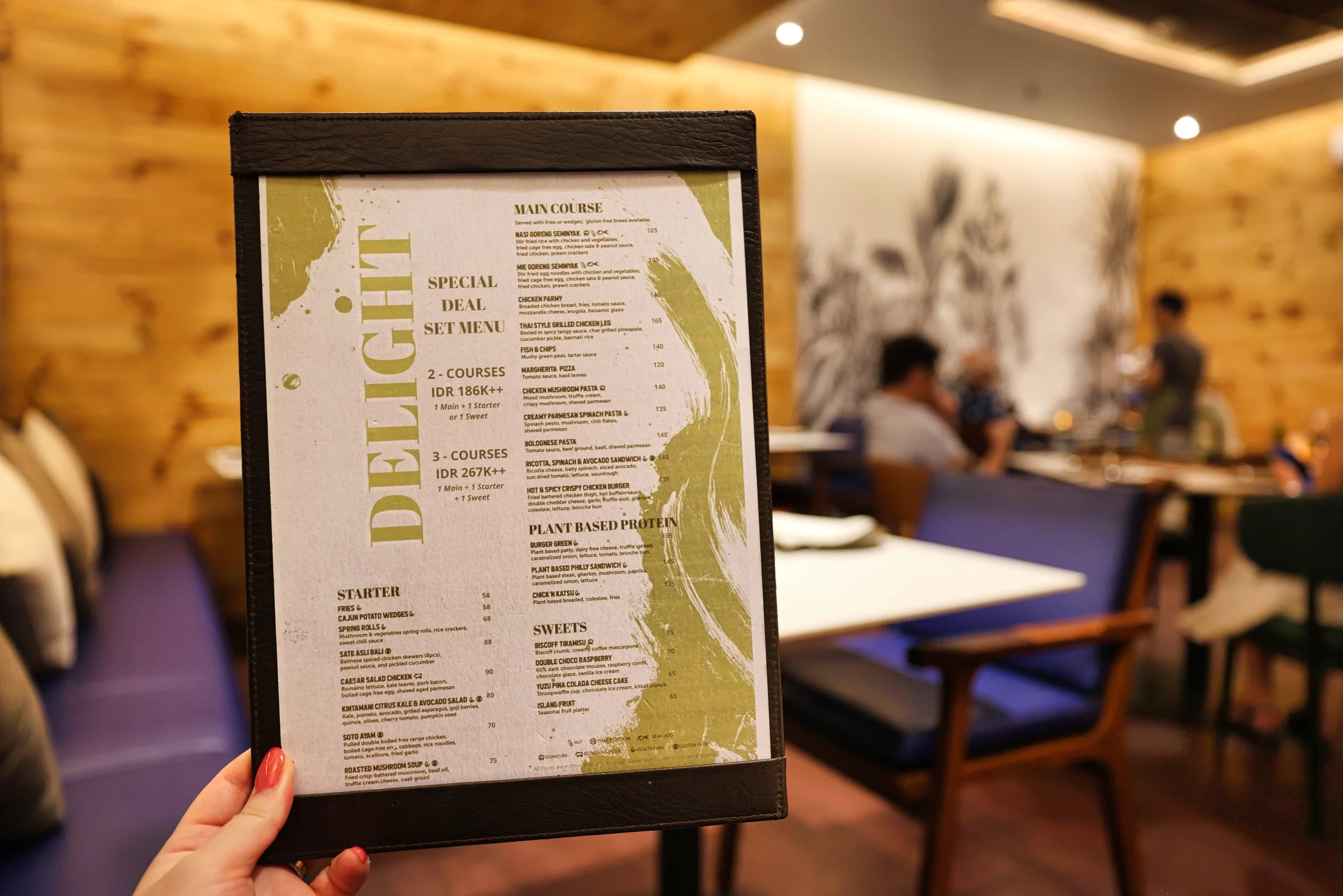 Dining menu and course price at Seminyak Kitchen