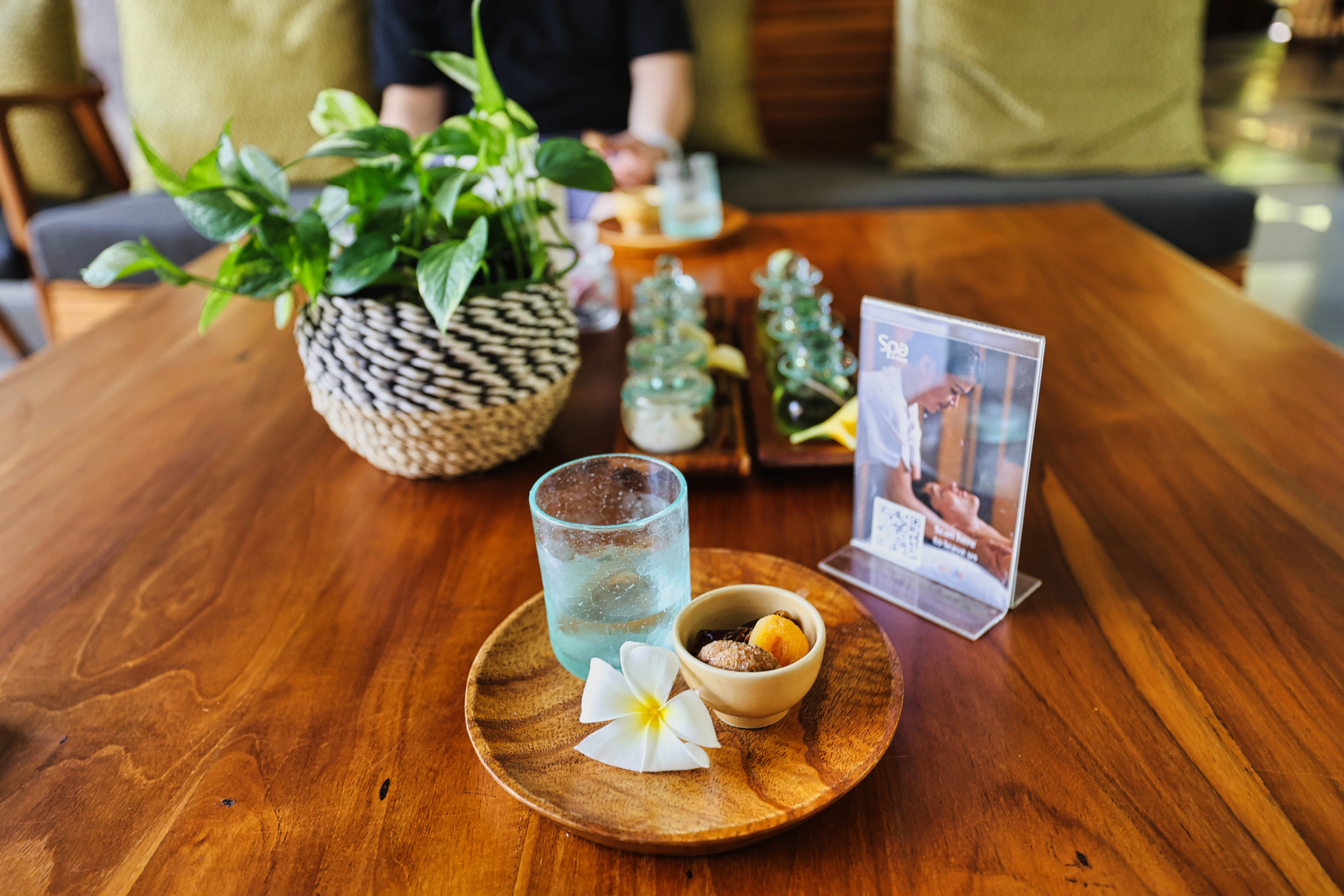 Post-spa refreshments and hospitality at Maya Sanur Resort