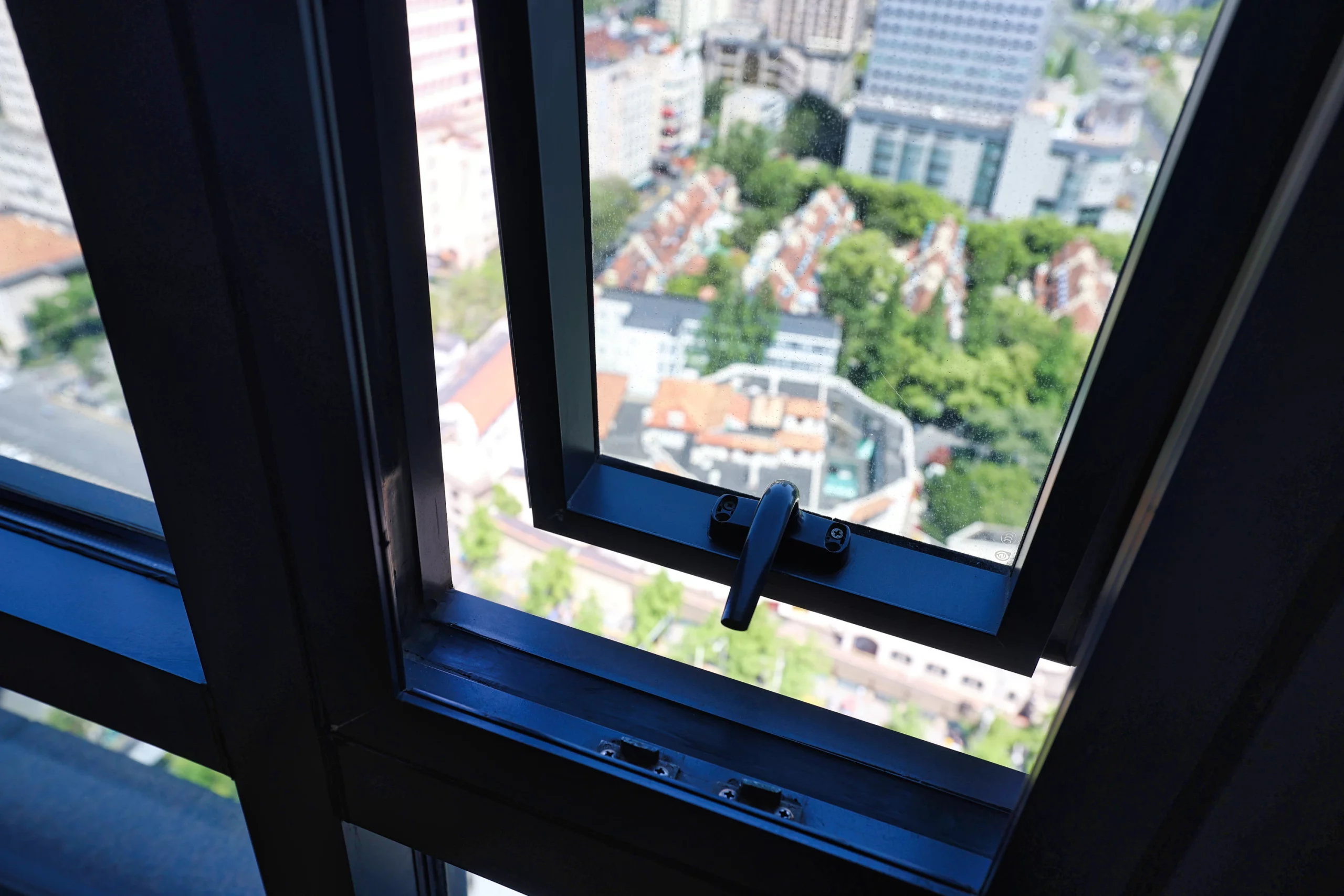 Open window in a hotel room for fresh air 