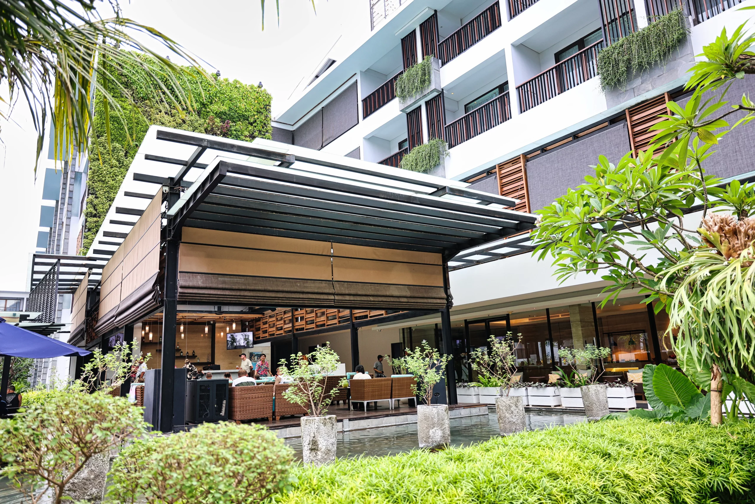 Balcony view from guest room at Courtyard Seminyak