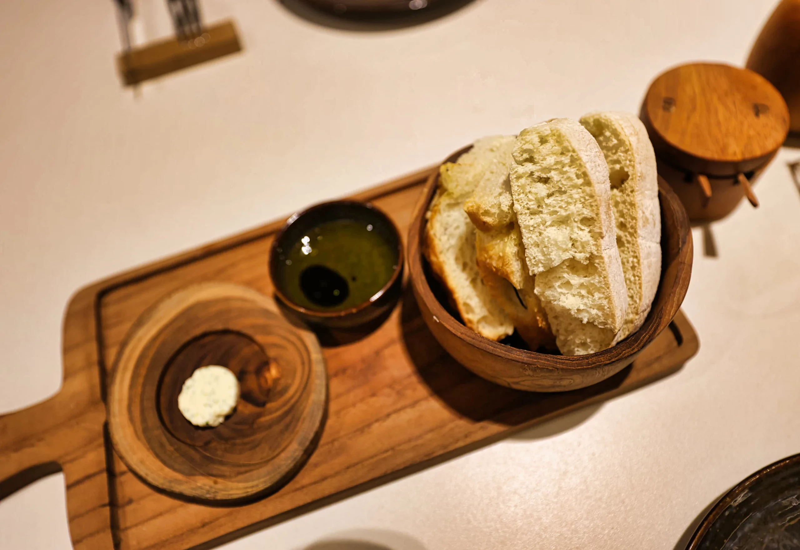 Warm bread with herb butter at Seminyak Meat Shop