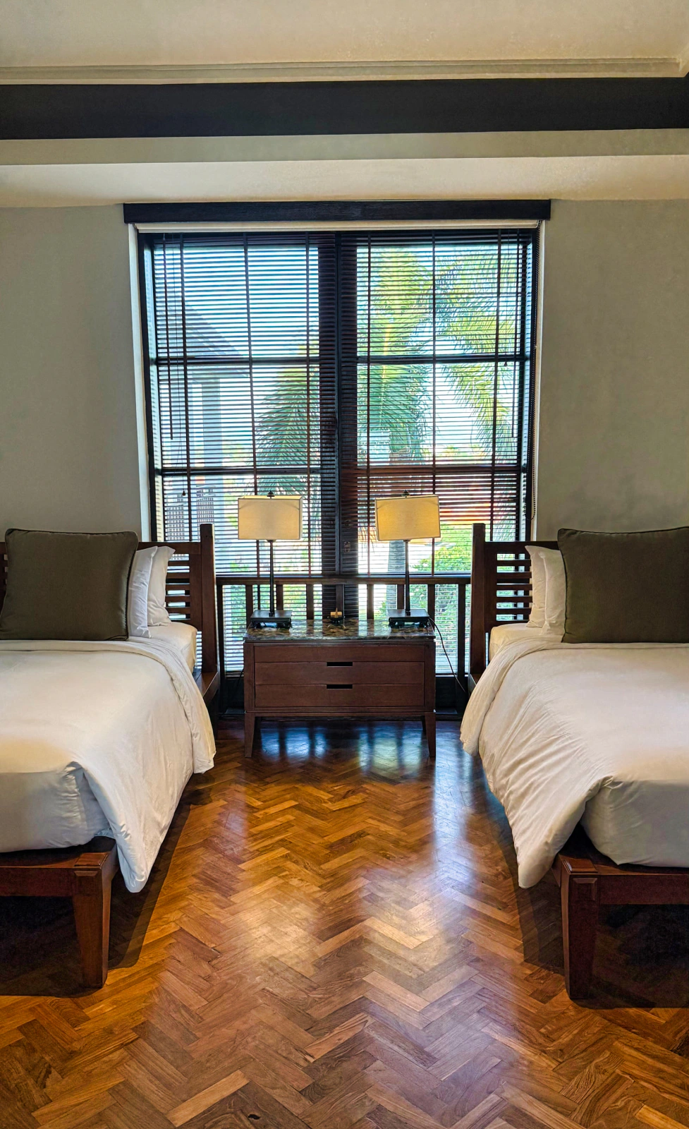 Second bedroom setup with twin beds