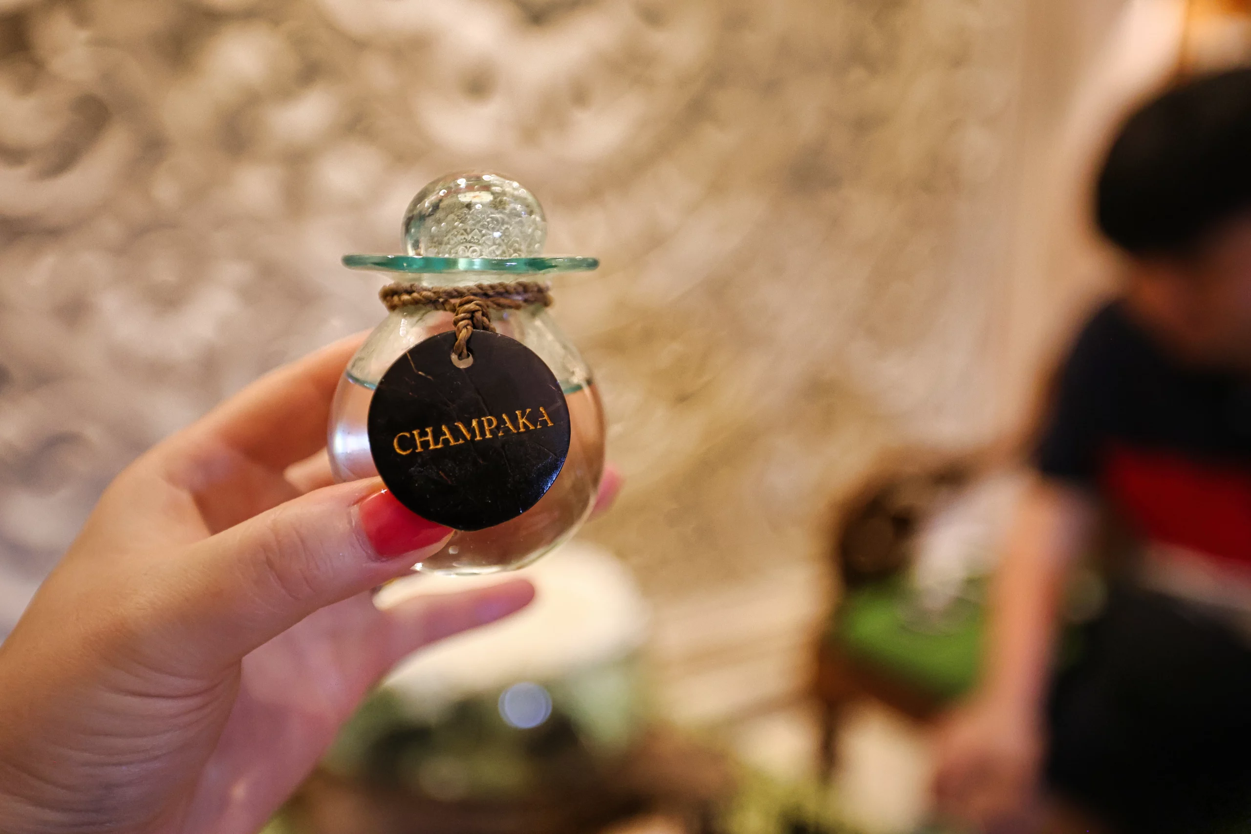 Aroma oil selection at Champaka Spa