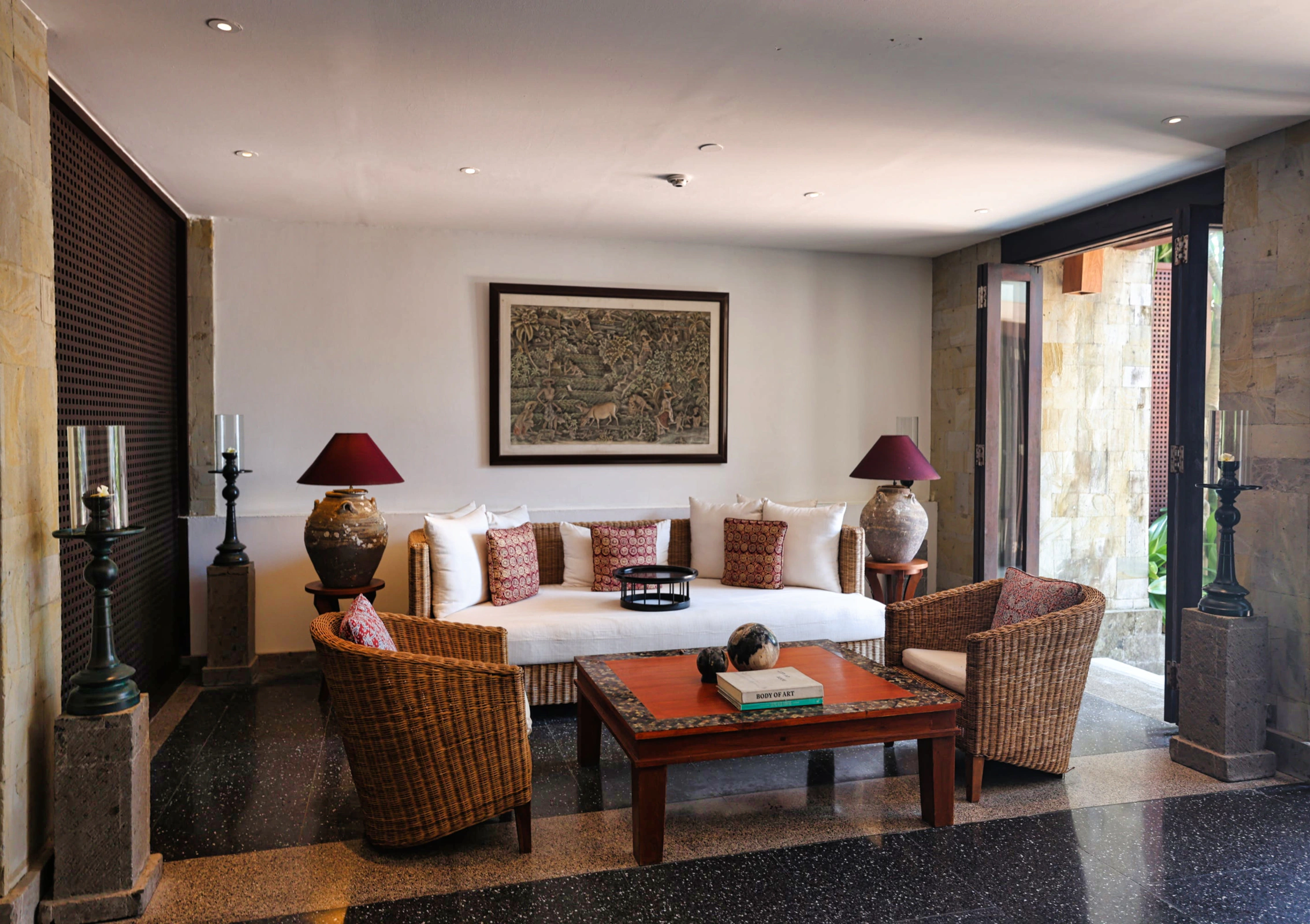 Elegant lobby interior of The Legian Seminyak