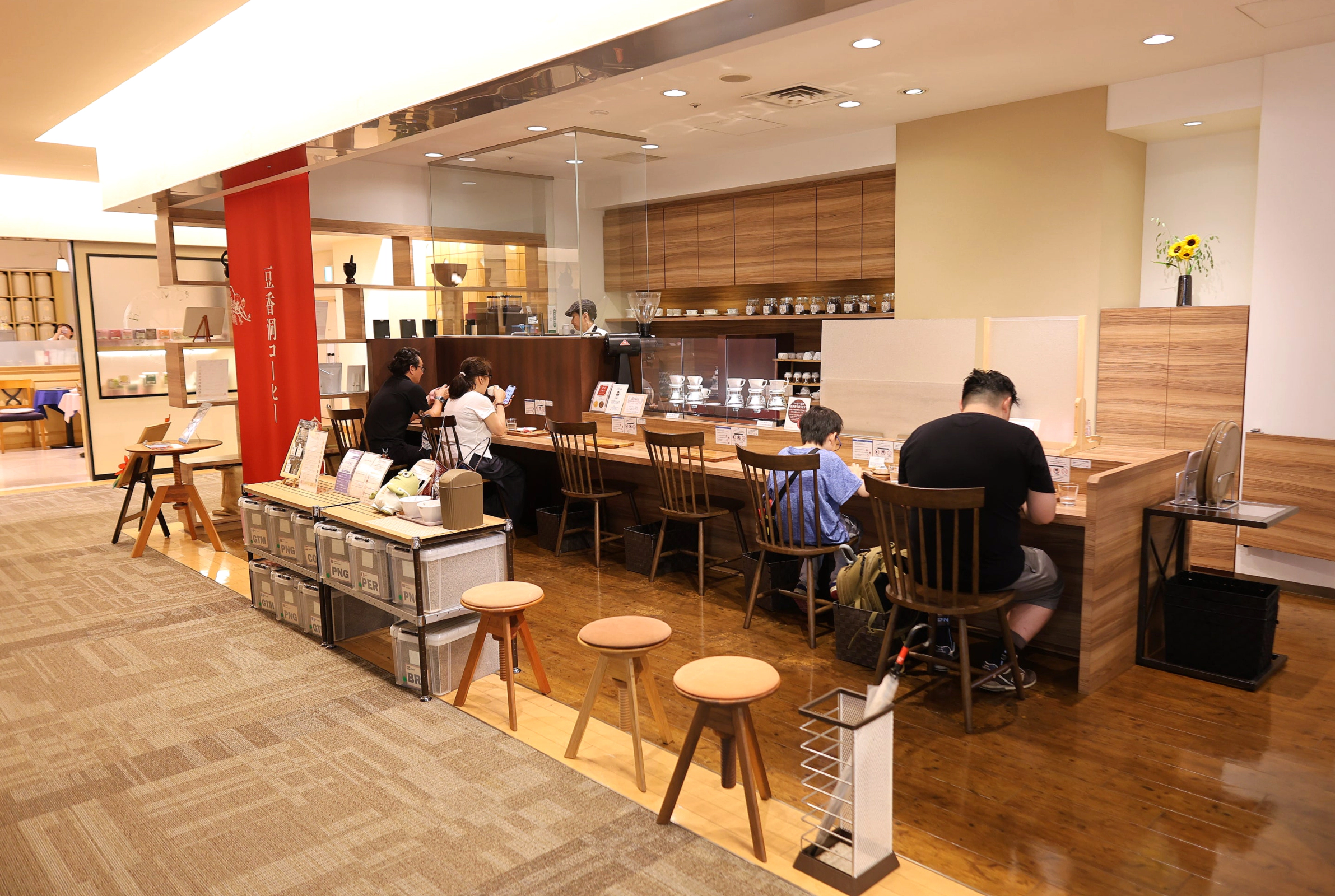 Limited seating area at Tokado Coffee