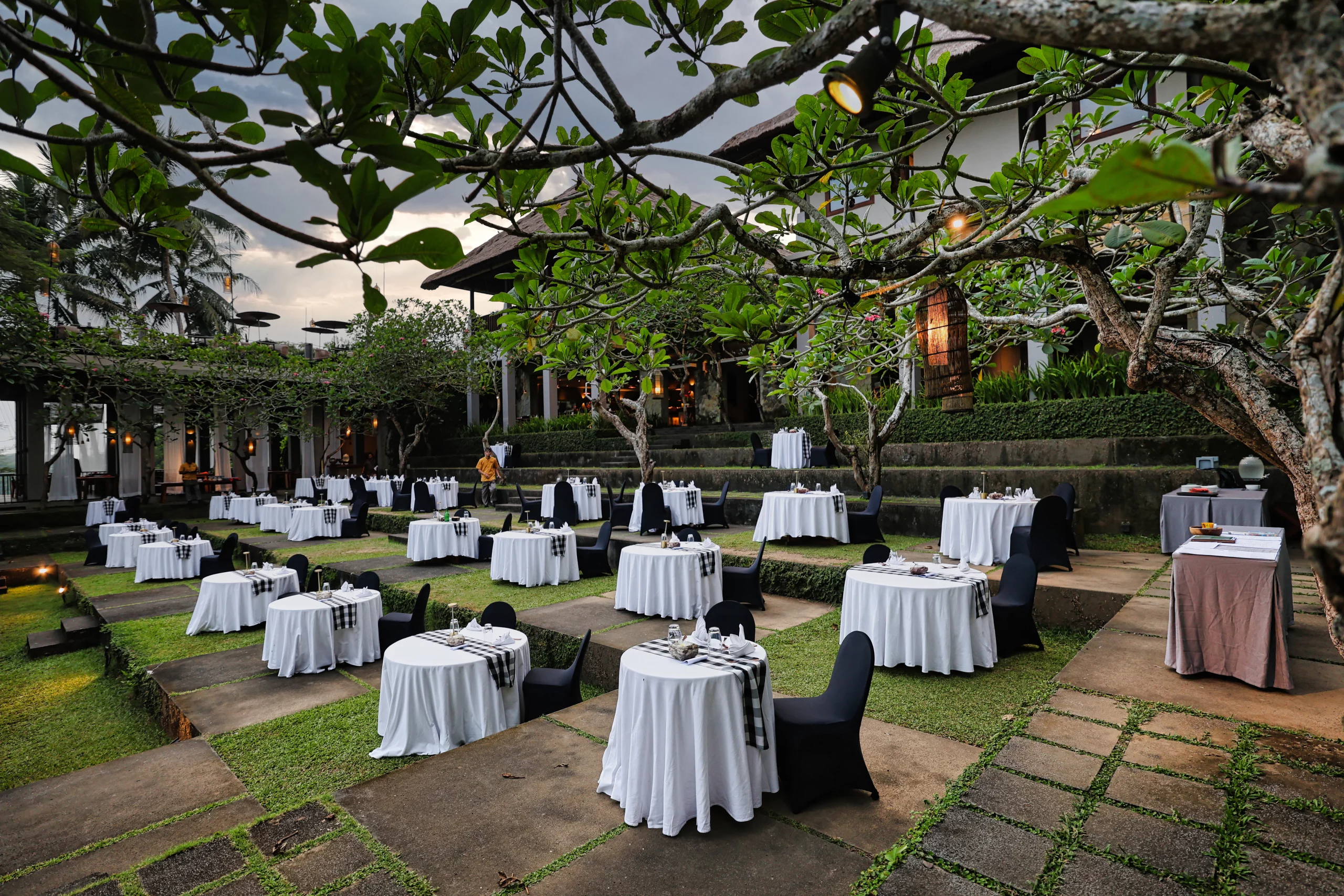 Outdoor seating for kecak dance at Mayasari