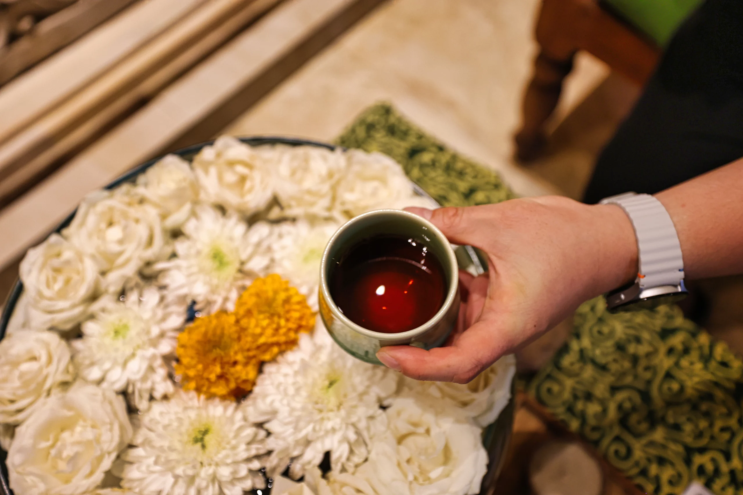 Welcome tea and consultation at Champaka Spa