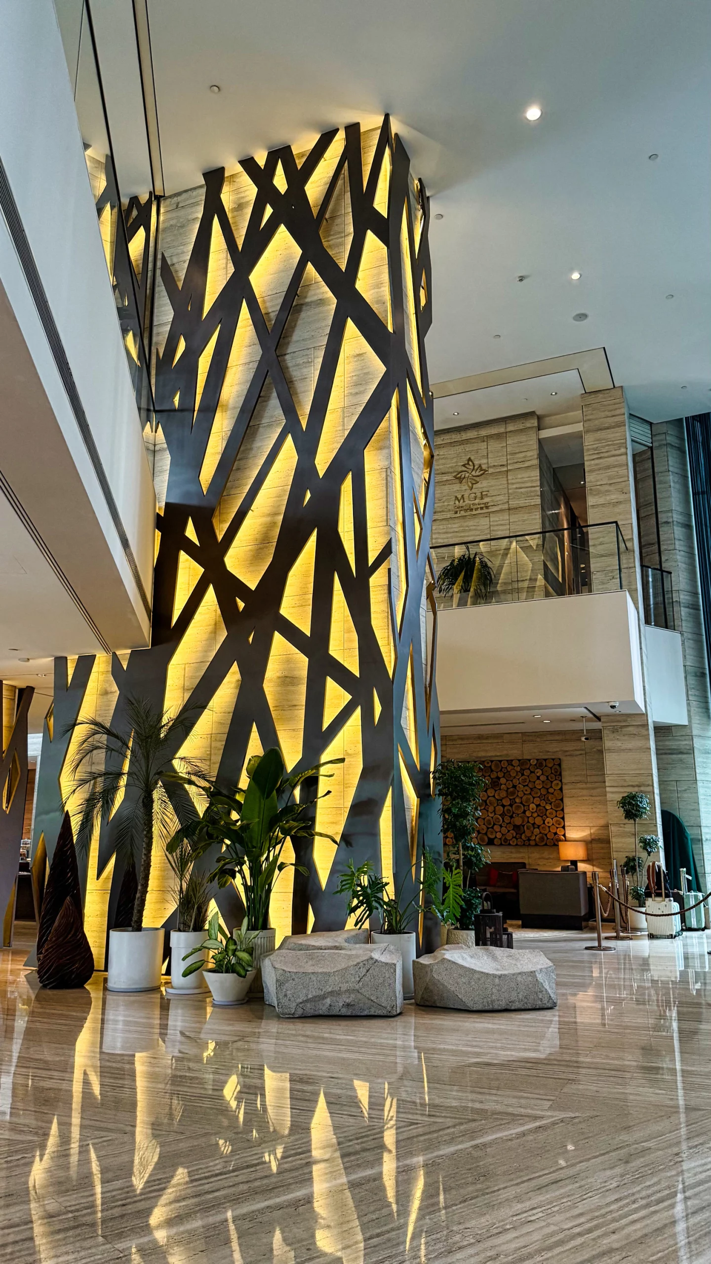 Calm and elegant lobby area of Banyan Tree hotel