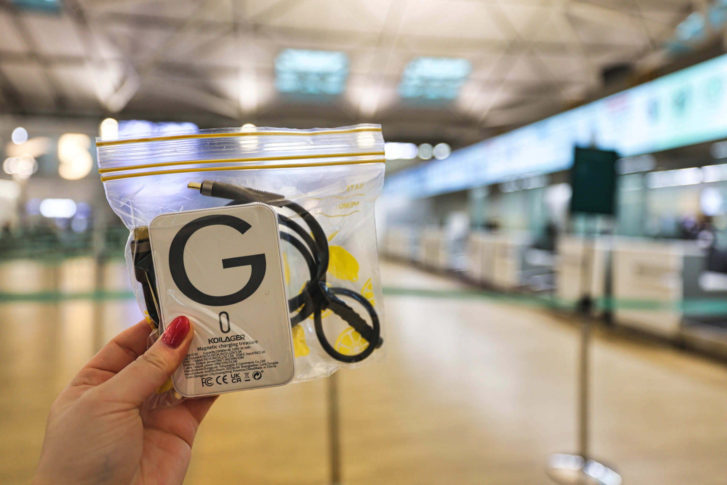 Power bank prepared for airport security