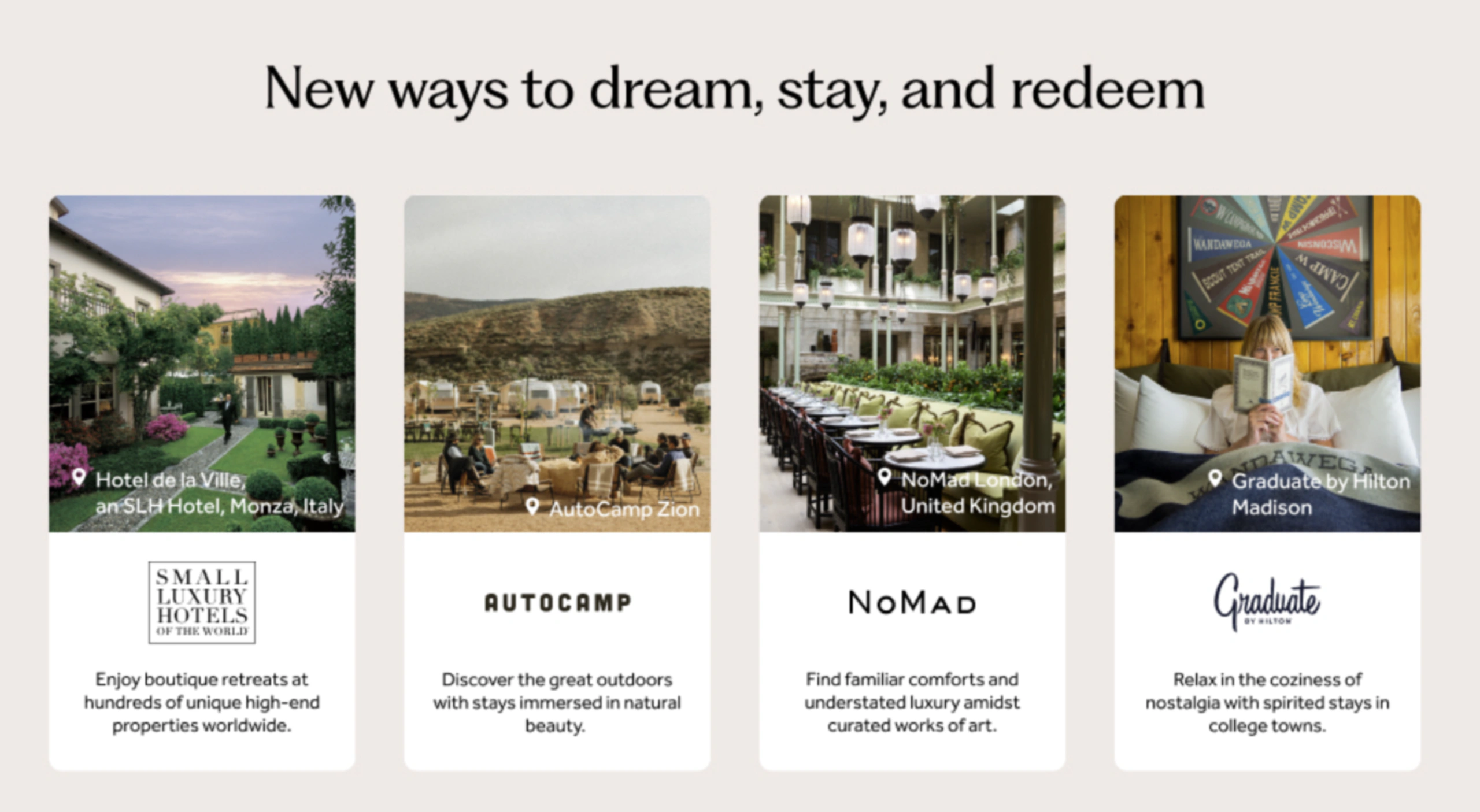 Logos of various Hilton hotel brands