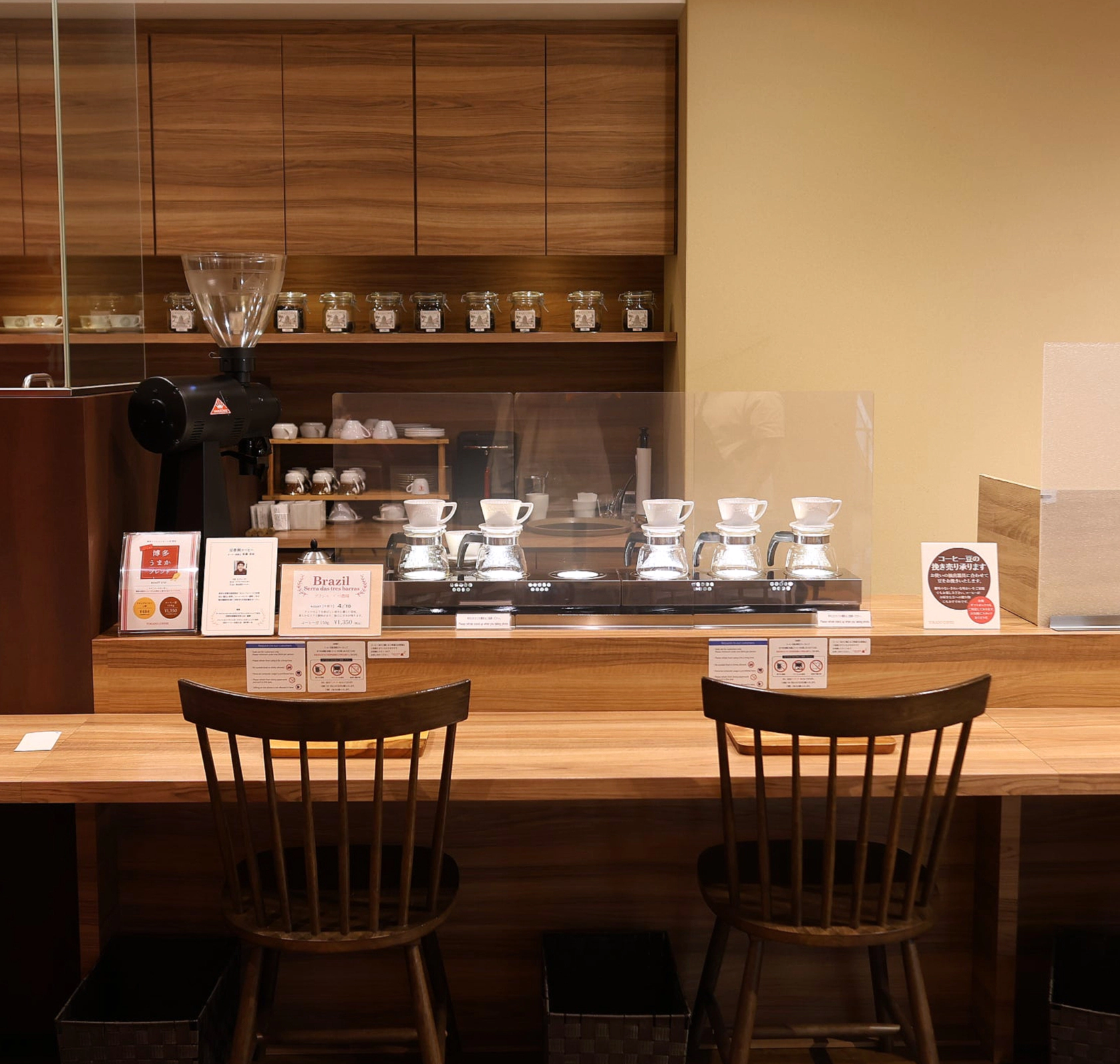 Limited seating area at Tokado Coffee