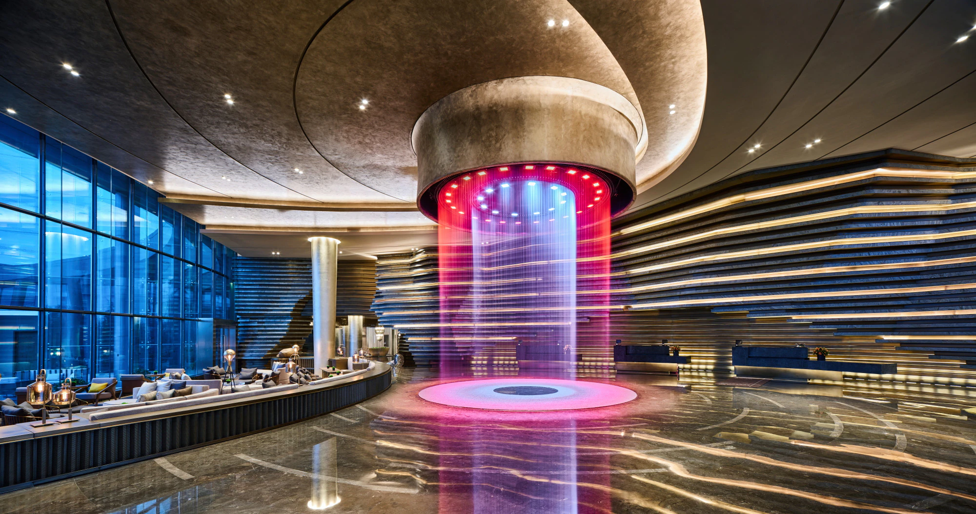 Lobby design of InterContinental Shanghai Wonderland