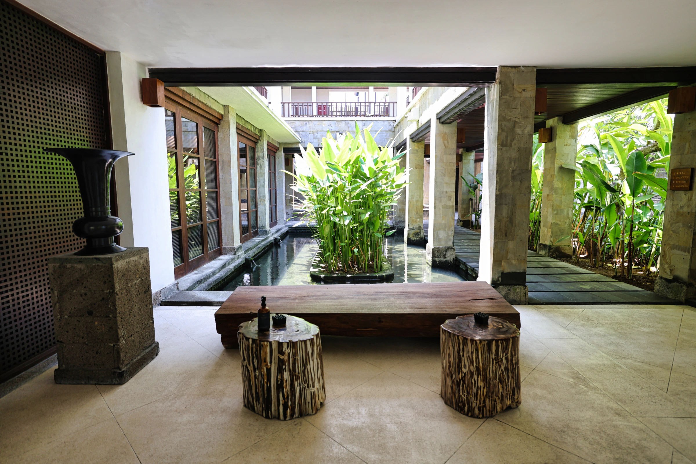 Elegant lobby interior of The Legian Seminyak