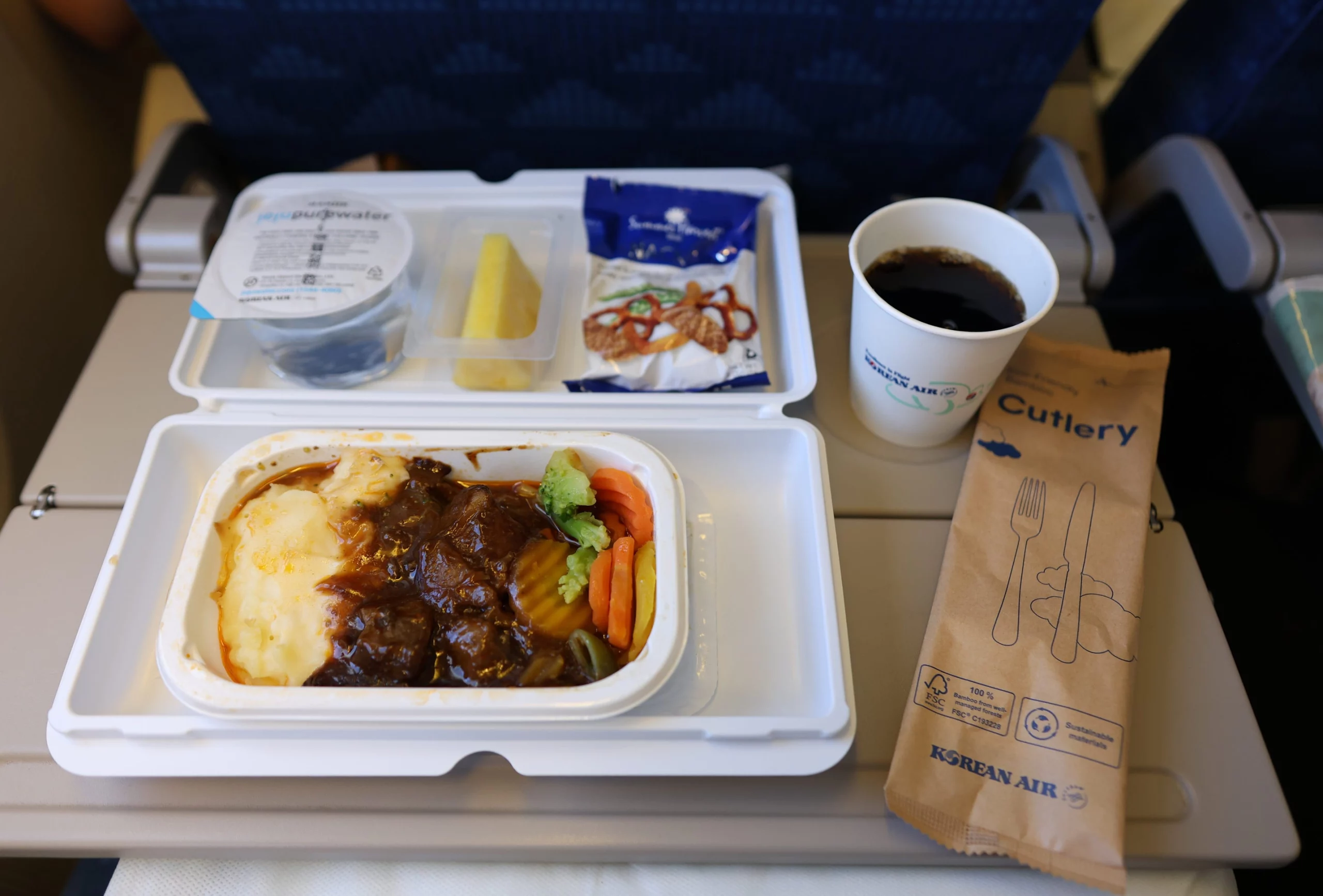 Korean Air beef stew meal