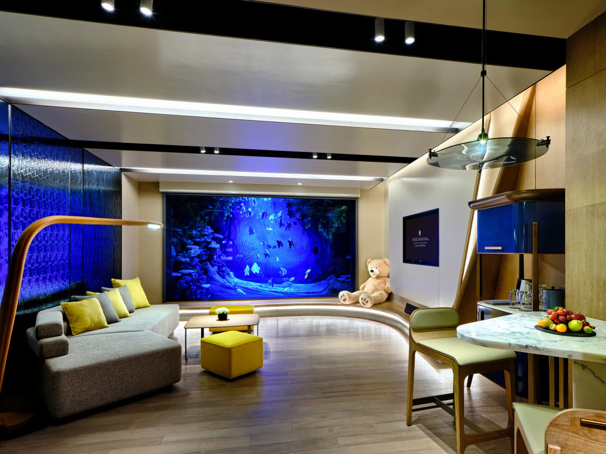 Underwater guest room view