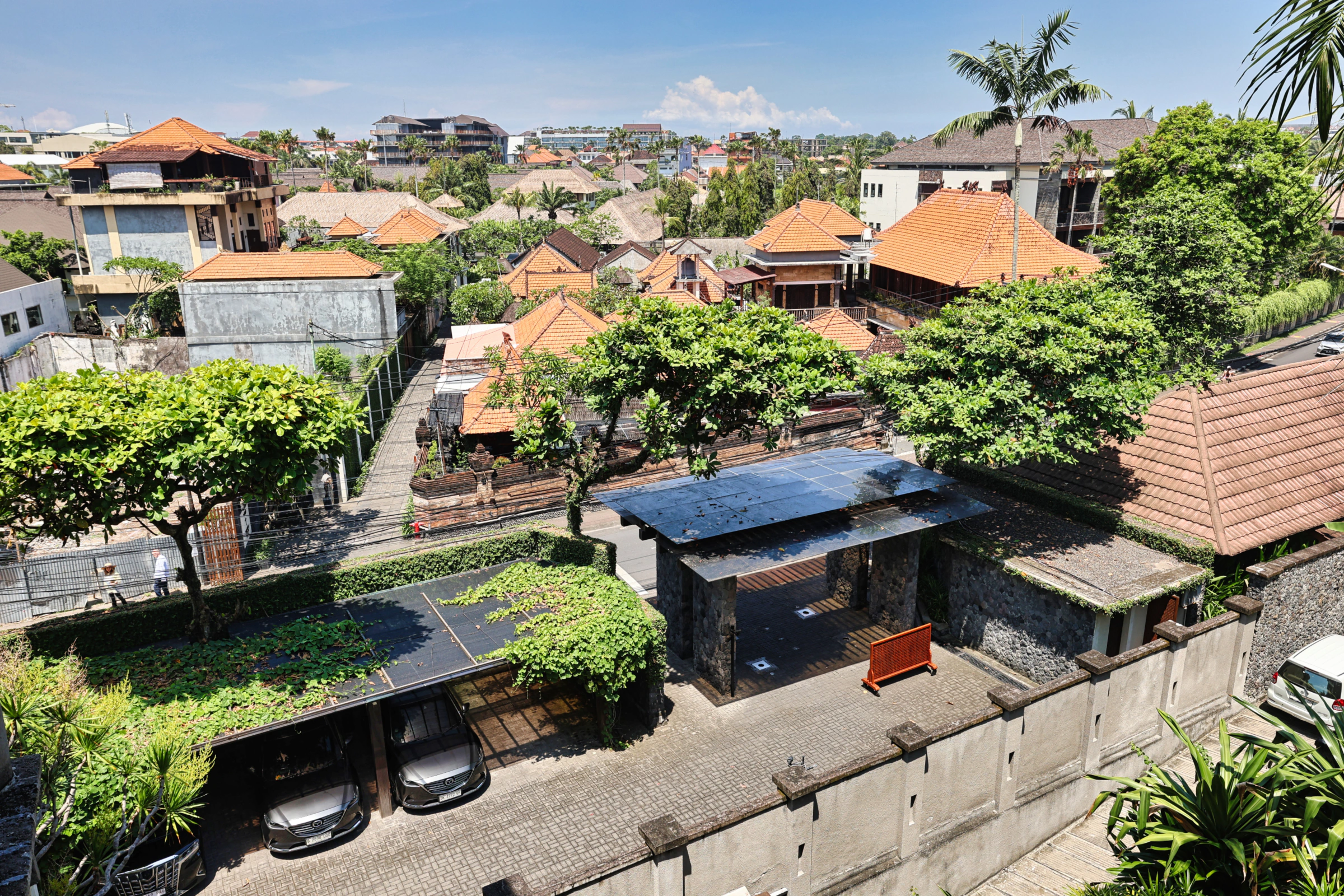 View from the upper floor hallway of the resort
