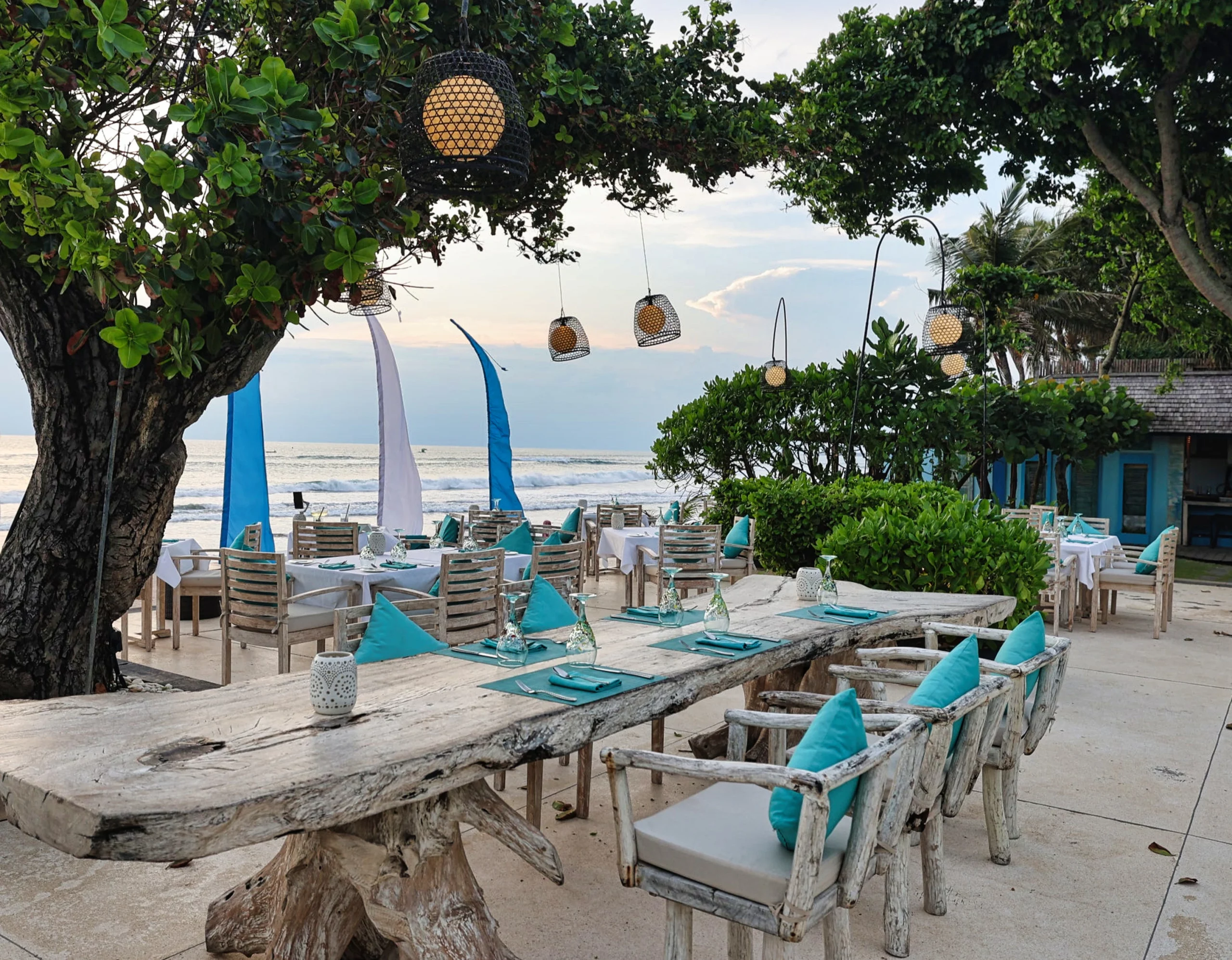 Beachfront Sanje restaurant at The Seminyak Beach Resort