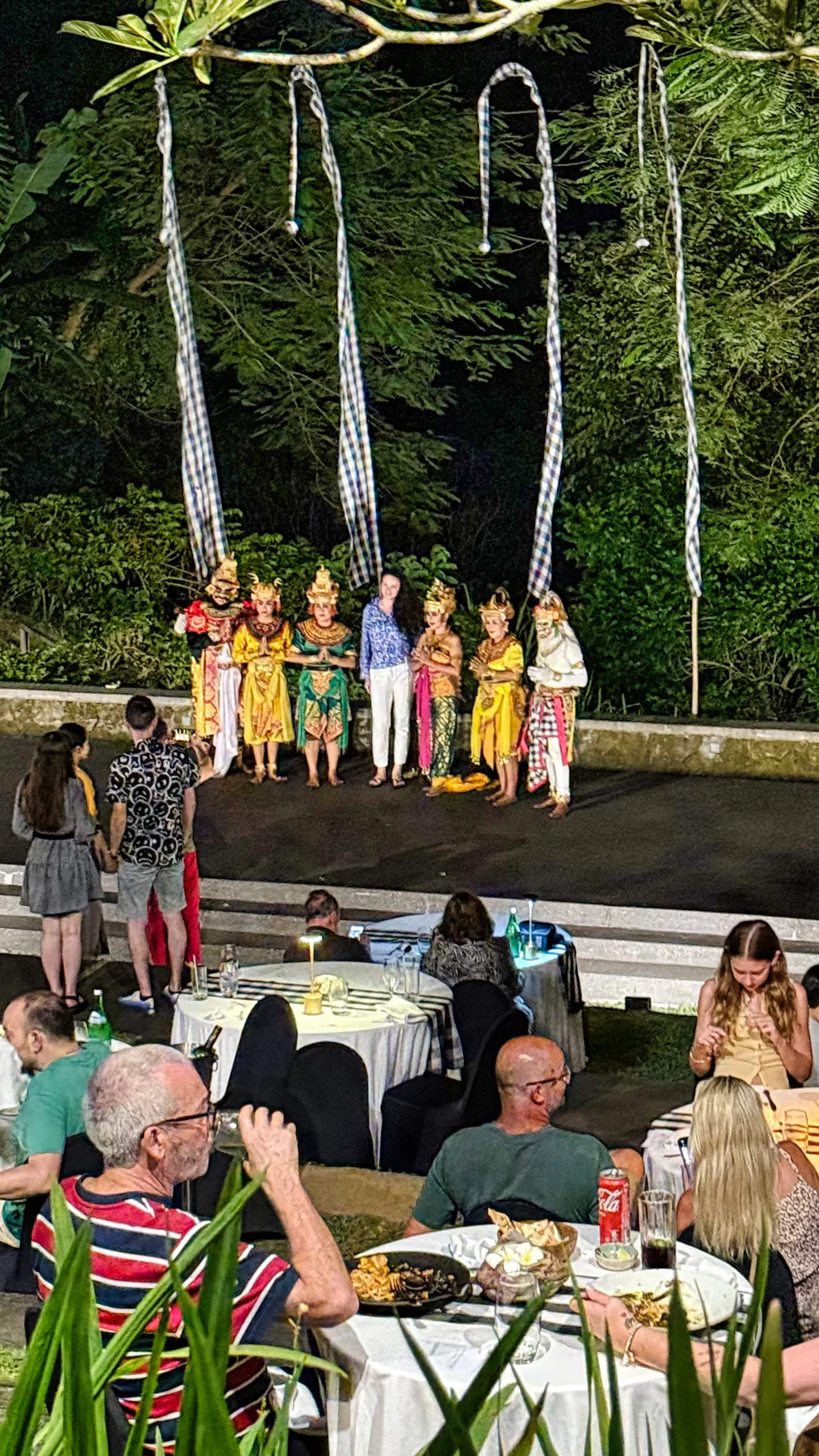 Photo time with kecak dancers at Maya Ubud