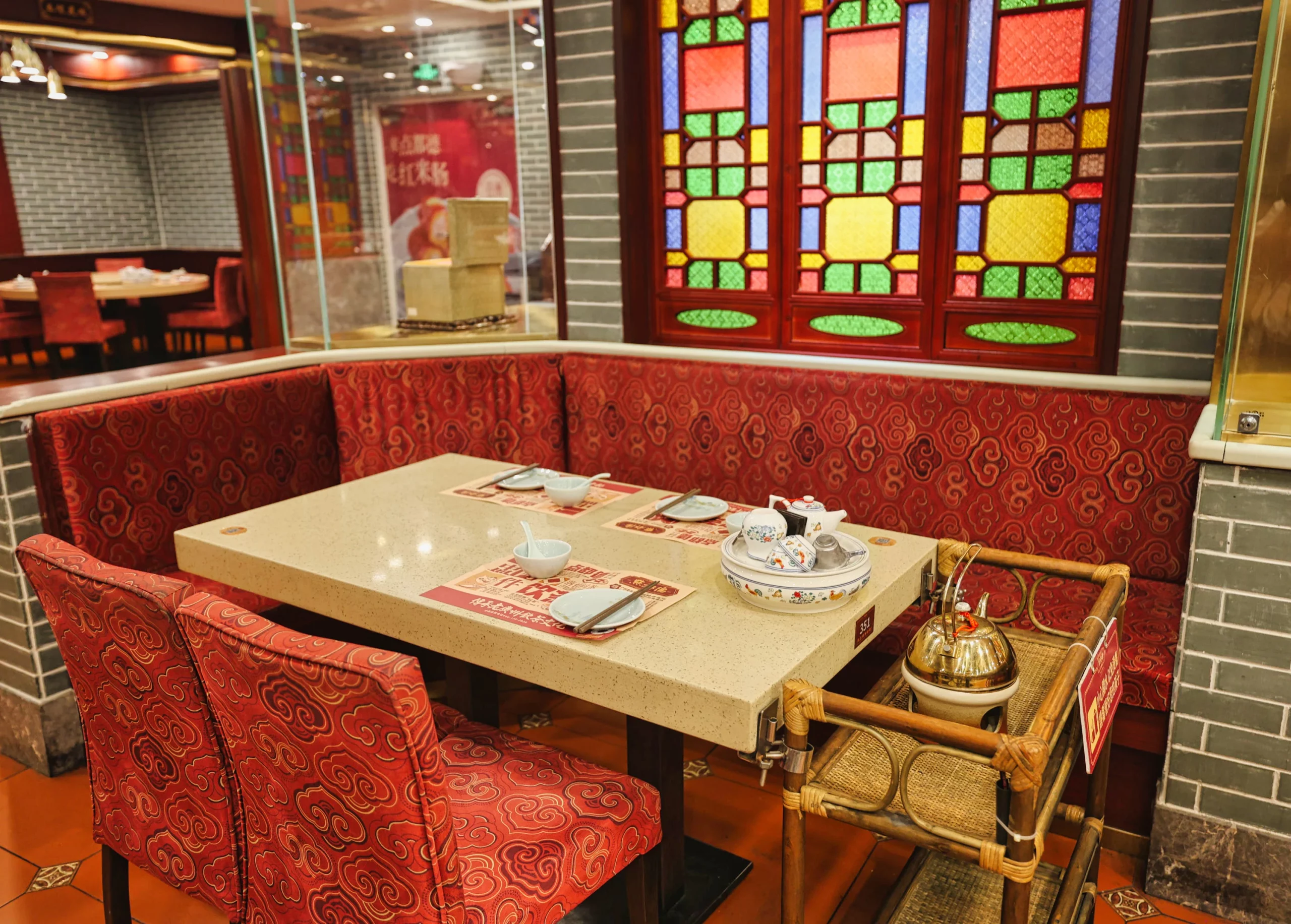 Spacious interior of the Dian Dou De restaurant