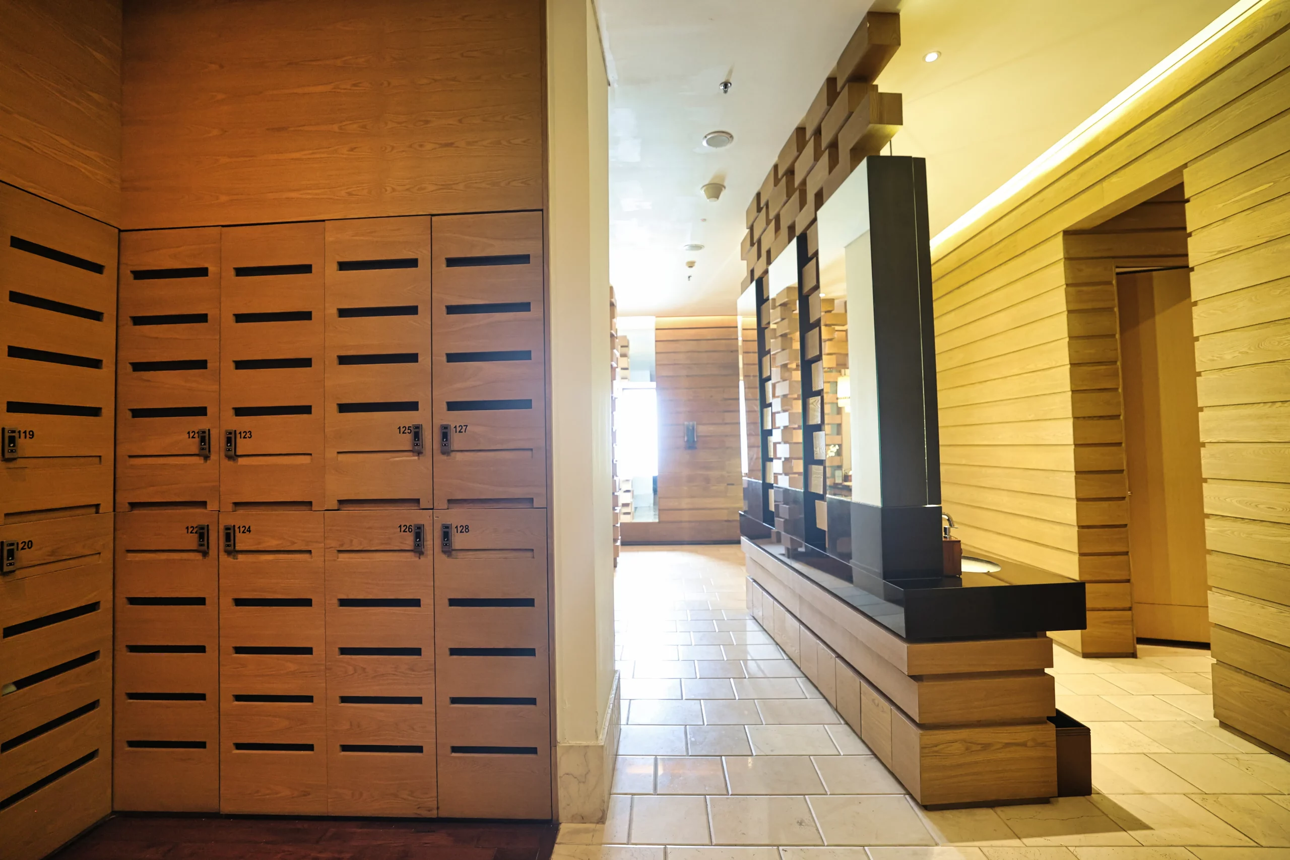 Changing rooms and lounge at the spa