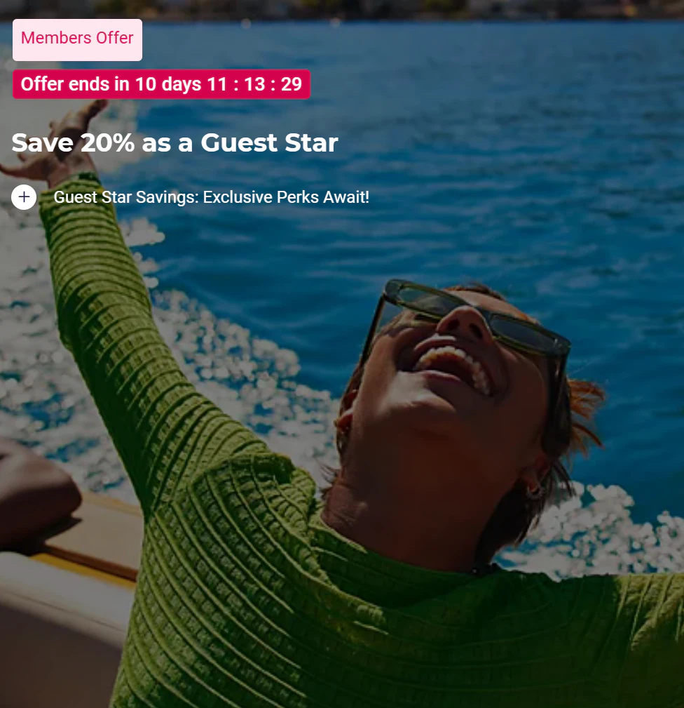 Promotional banner for a hotel sale event