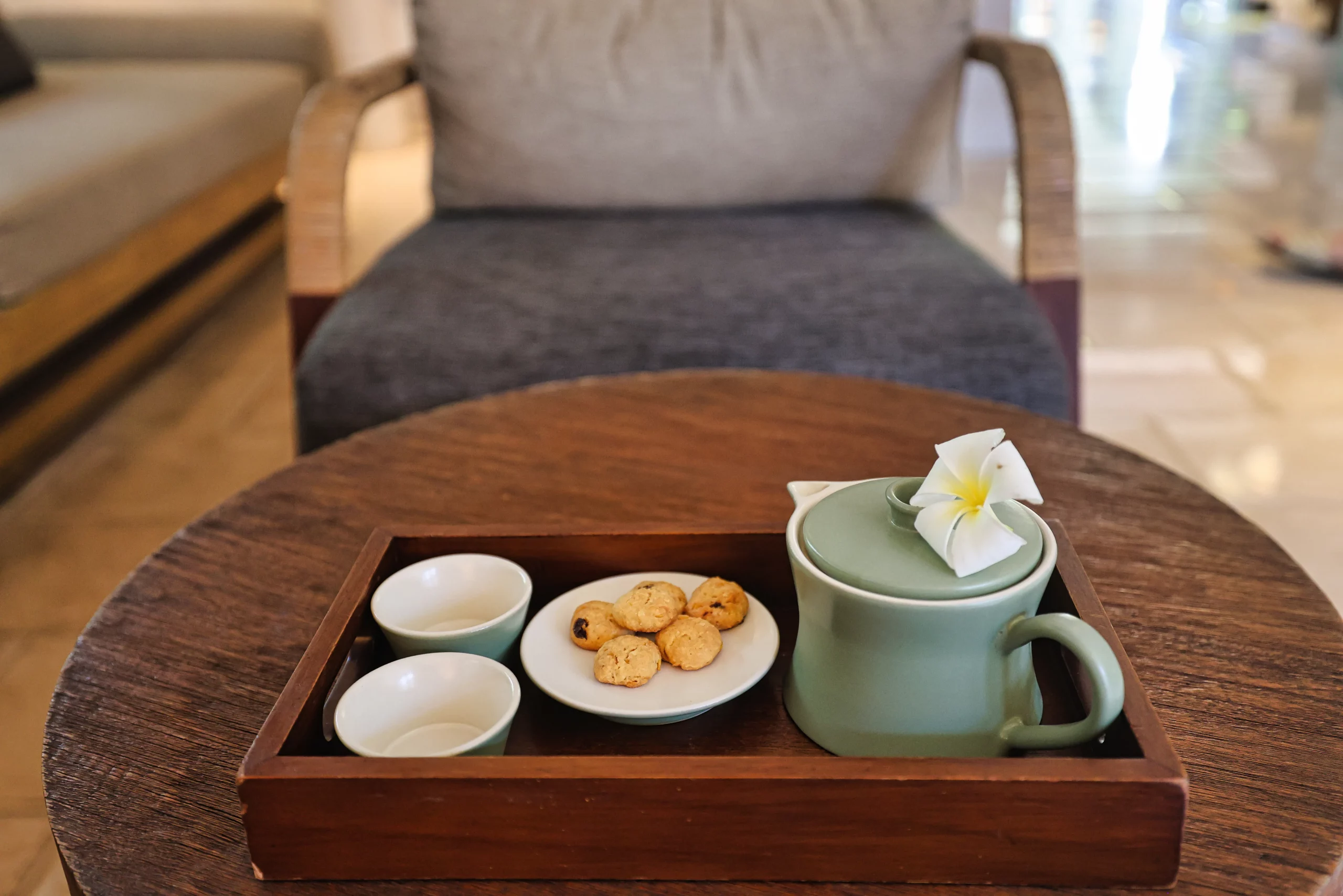 Post-massage tea and relaxation
