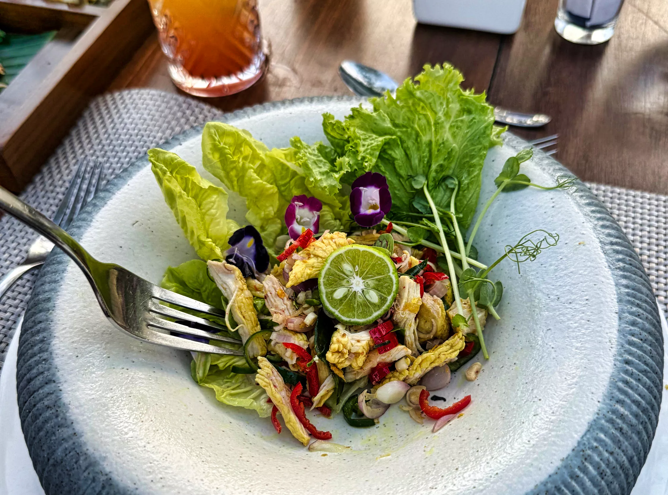 Enjoying self-made Balinese dishes