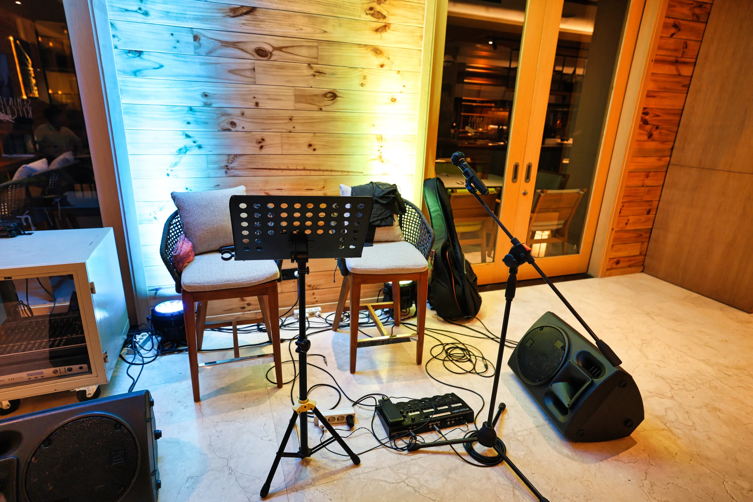 Live music performance during dinner at Seminyak Kitchen