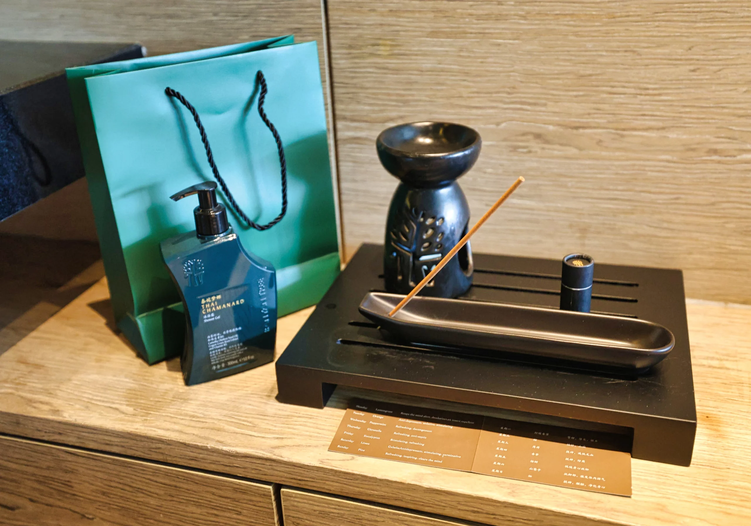 Hotel room amenities and complimentary items