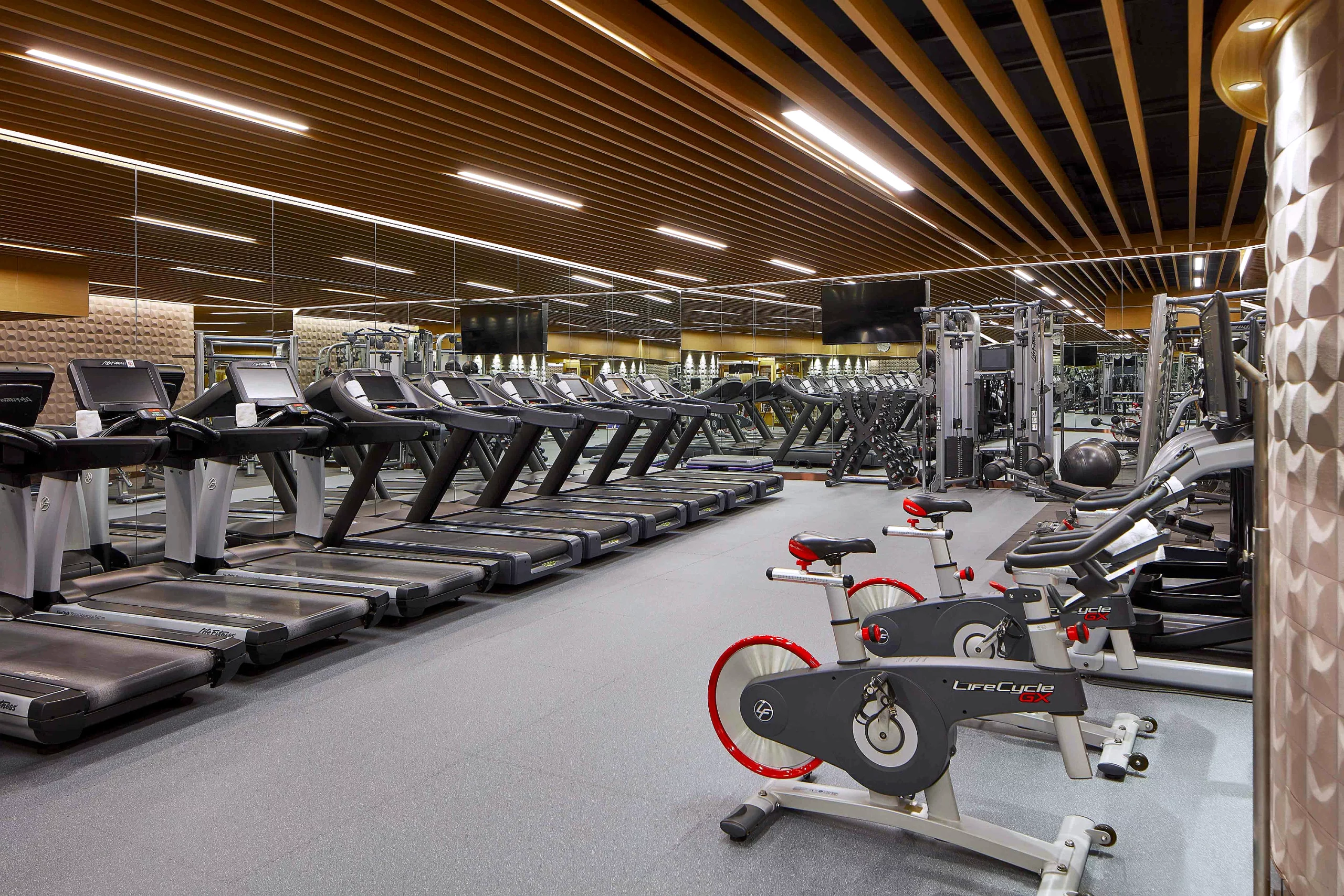 24-hour gym with Life Fitness equipment