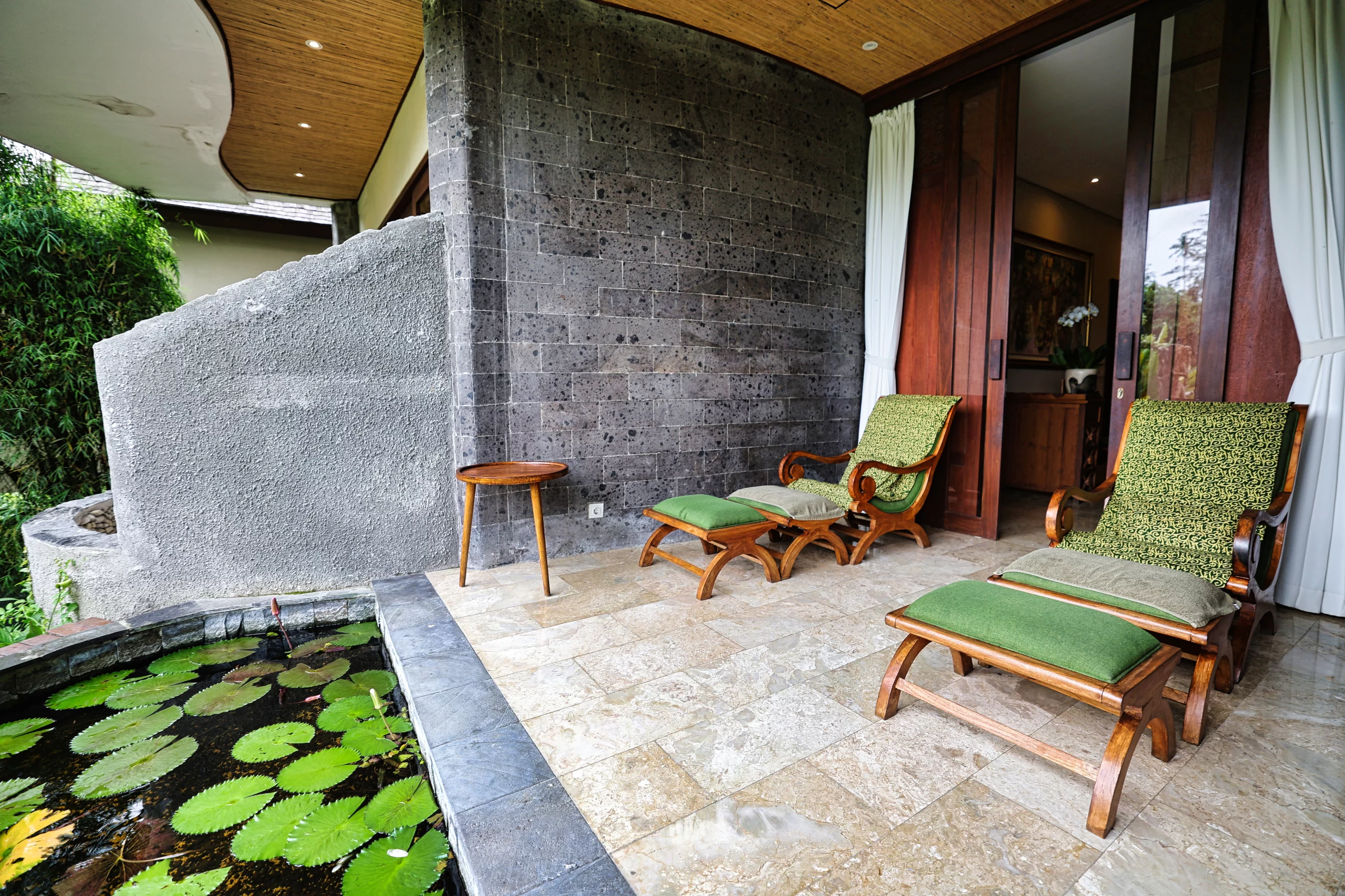 Outdoor foot massage area in Ubud