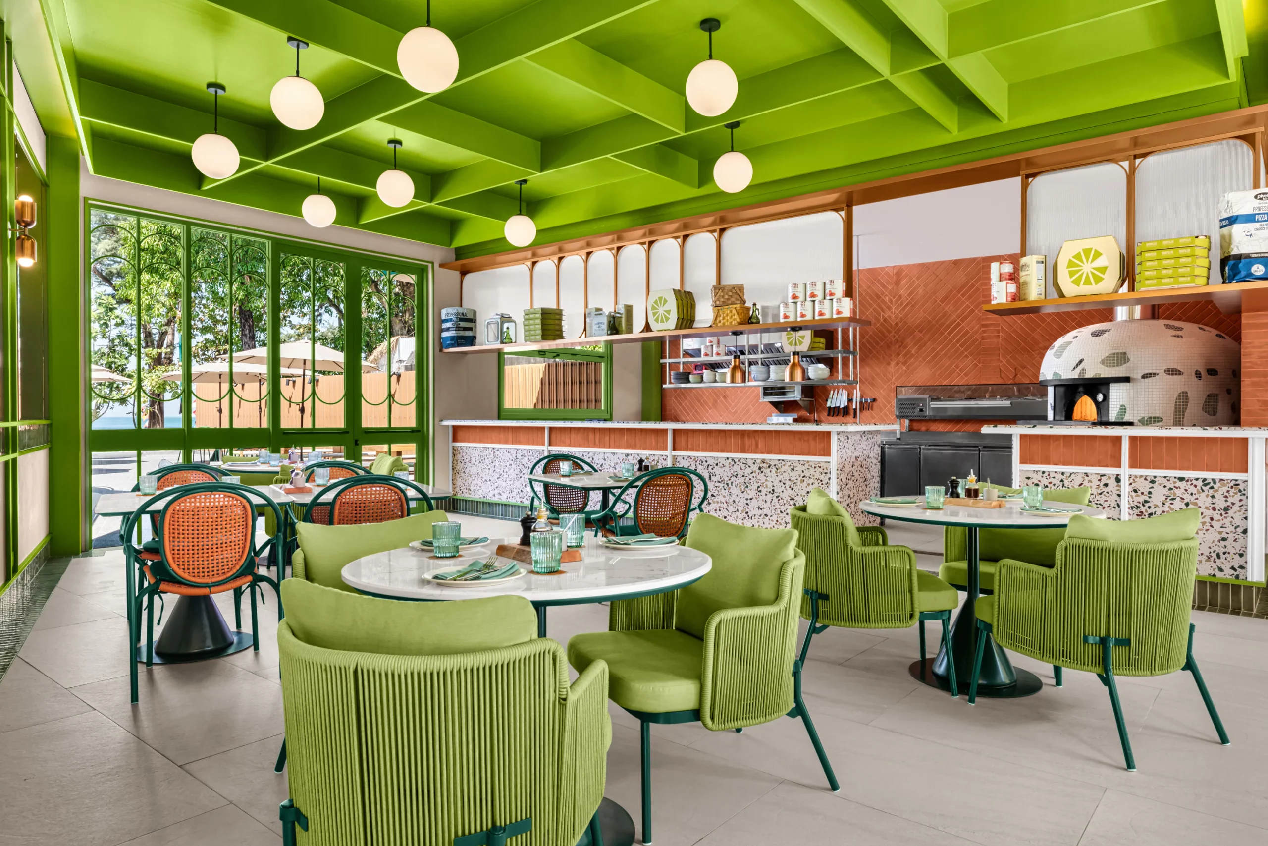 Wood-fired pizza served at Goodfellas Pizzeria