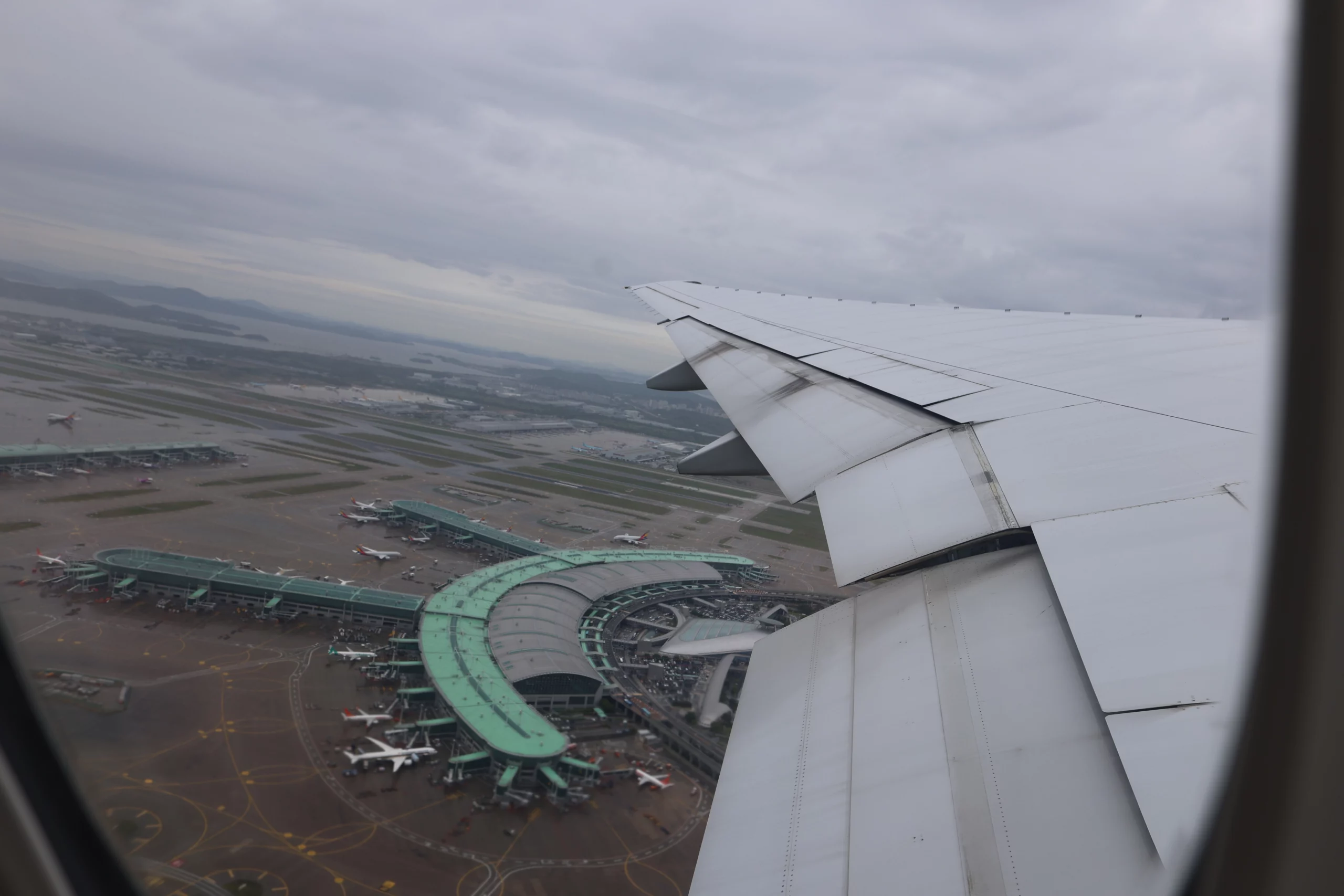 View from window during takeoff