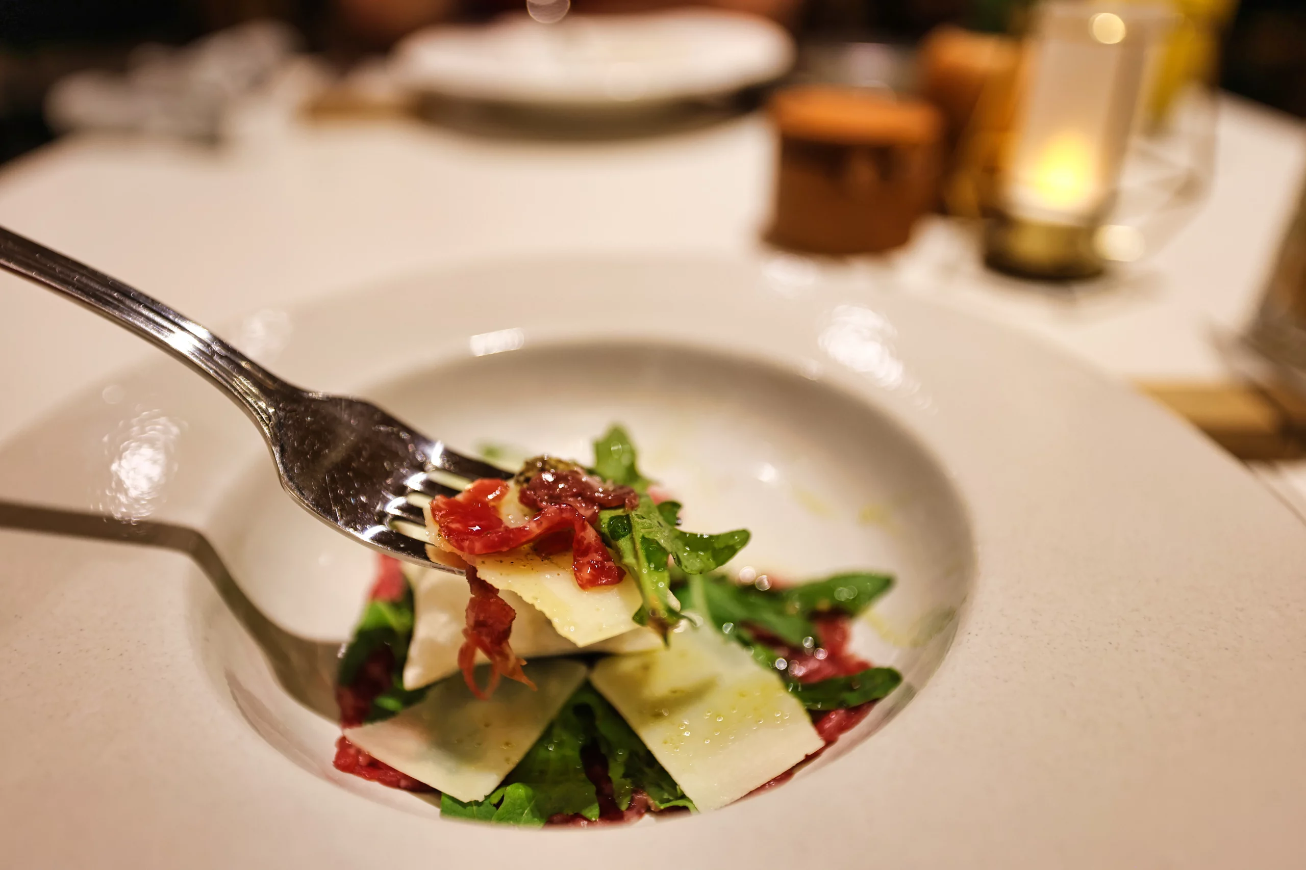 Wagyu beef carpaccio with truffle oil