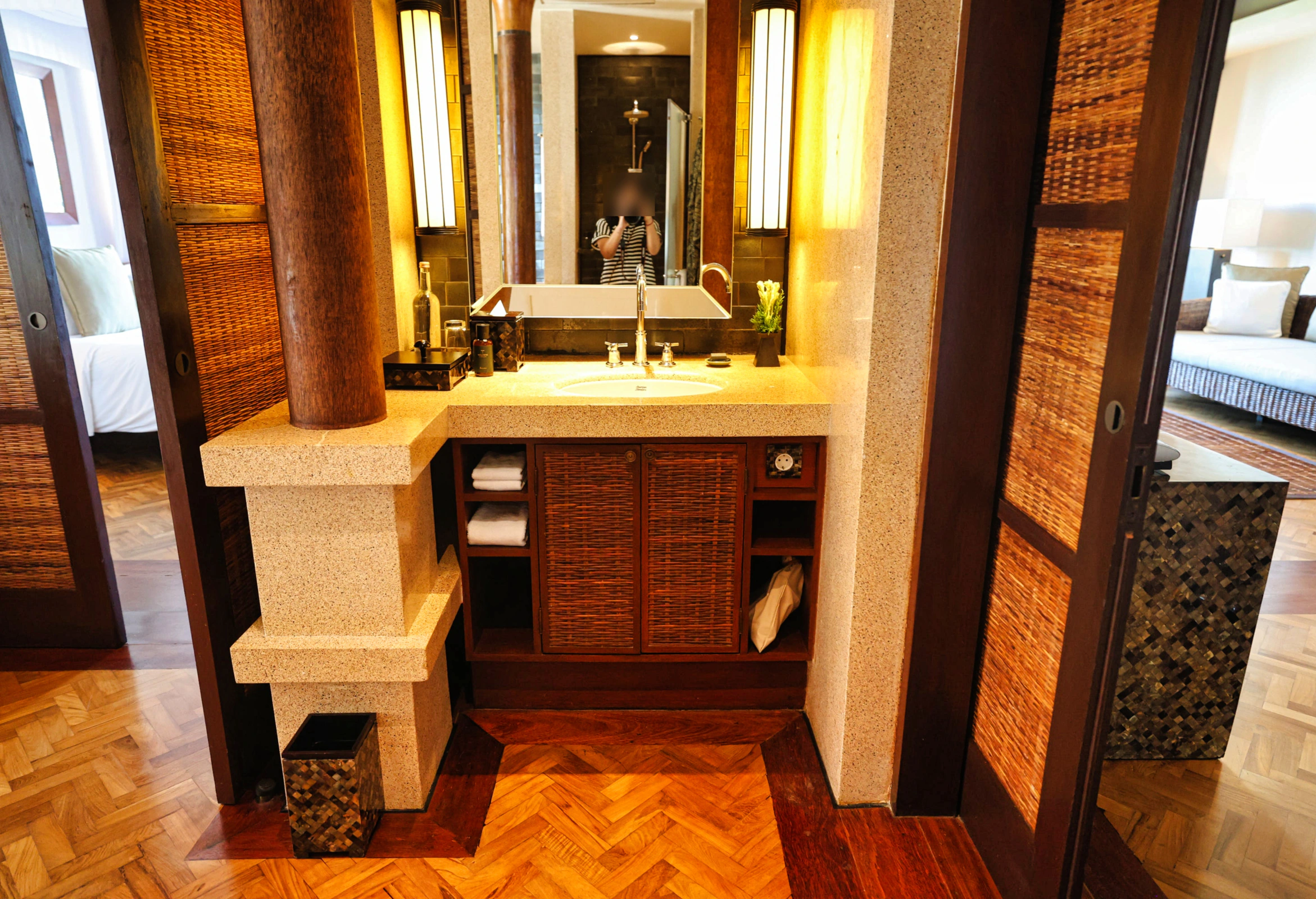 Spacious bathroom interior with double vanity sinks