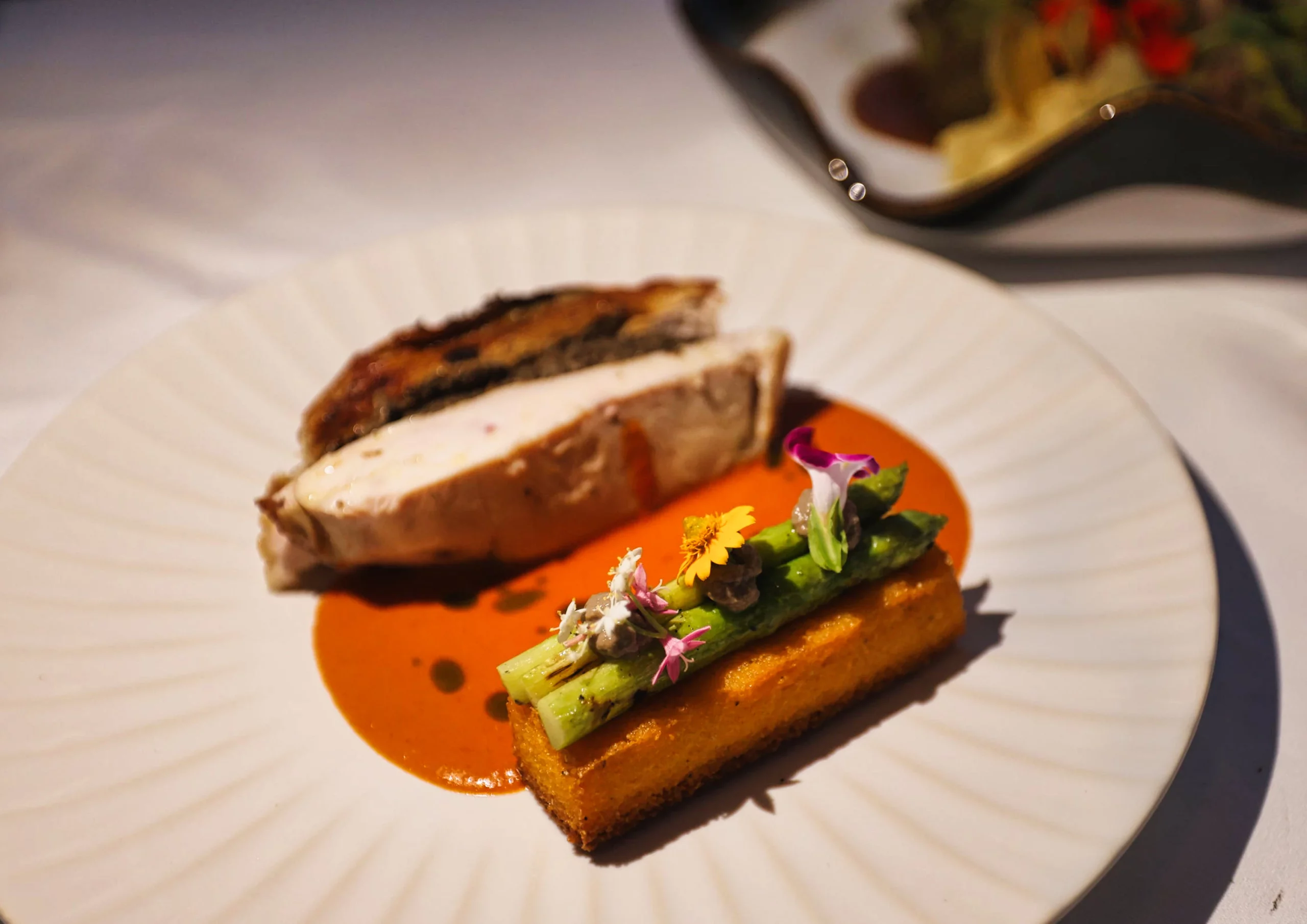 Perfectly cooked chicken steak dish