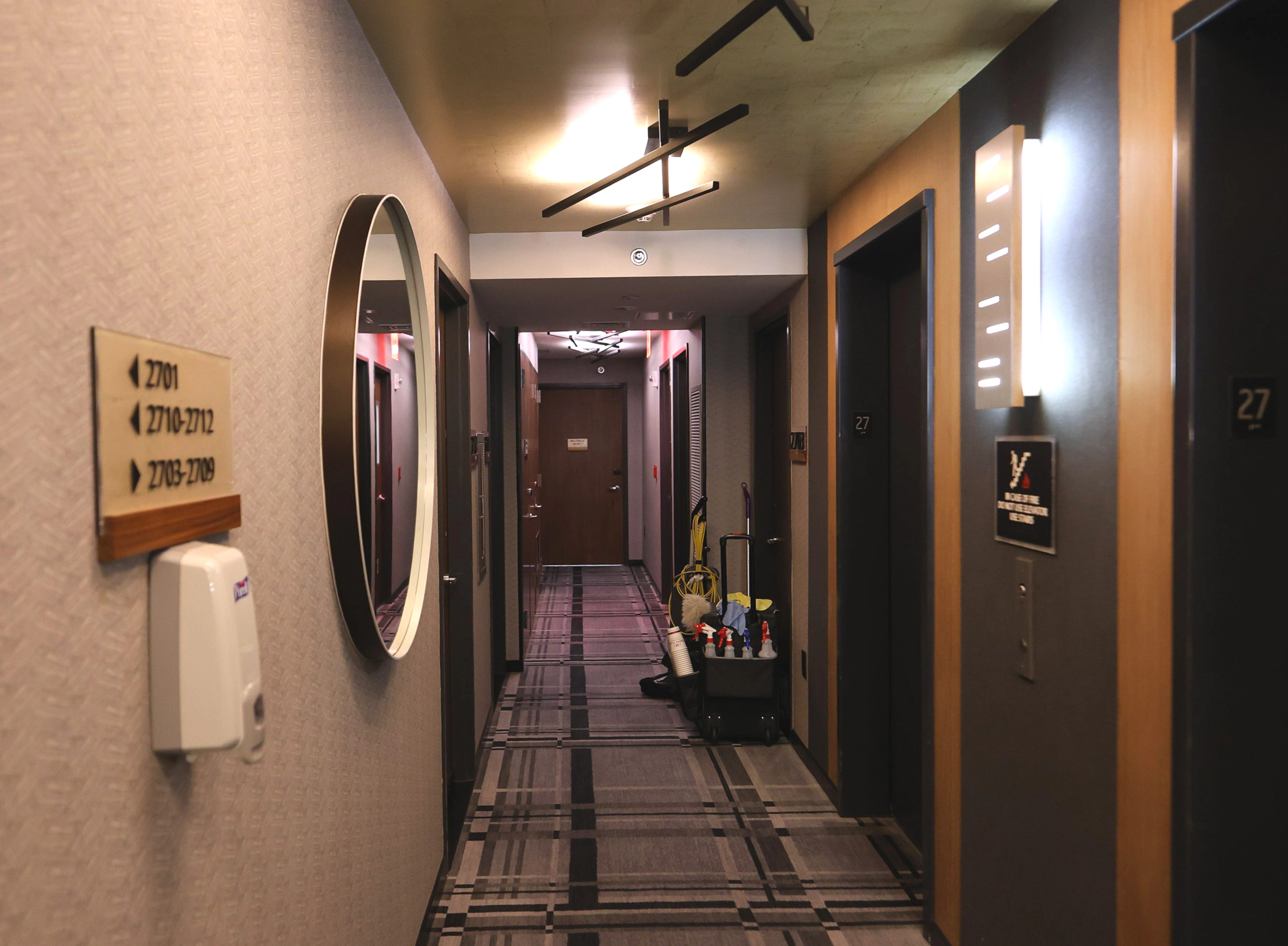 Narrow hallway of HY36 hotel
