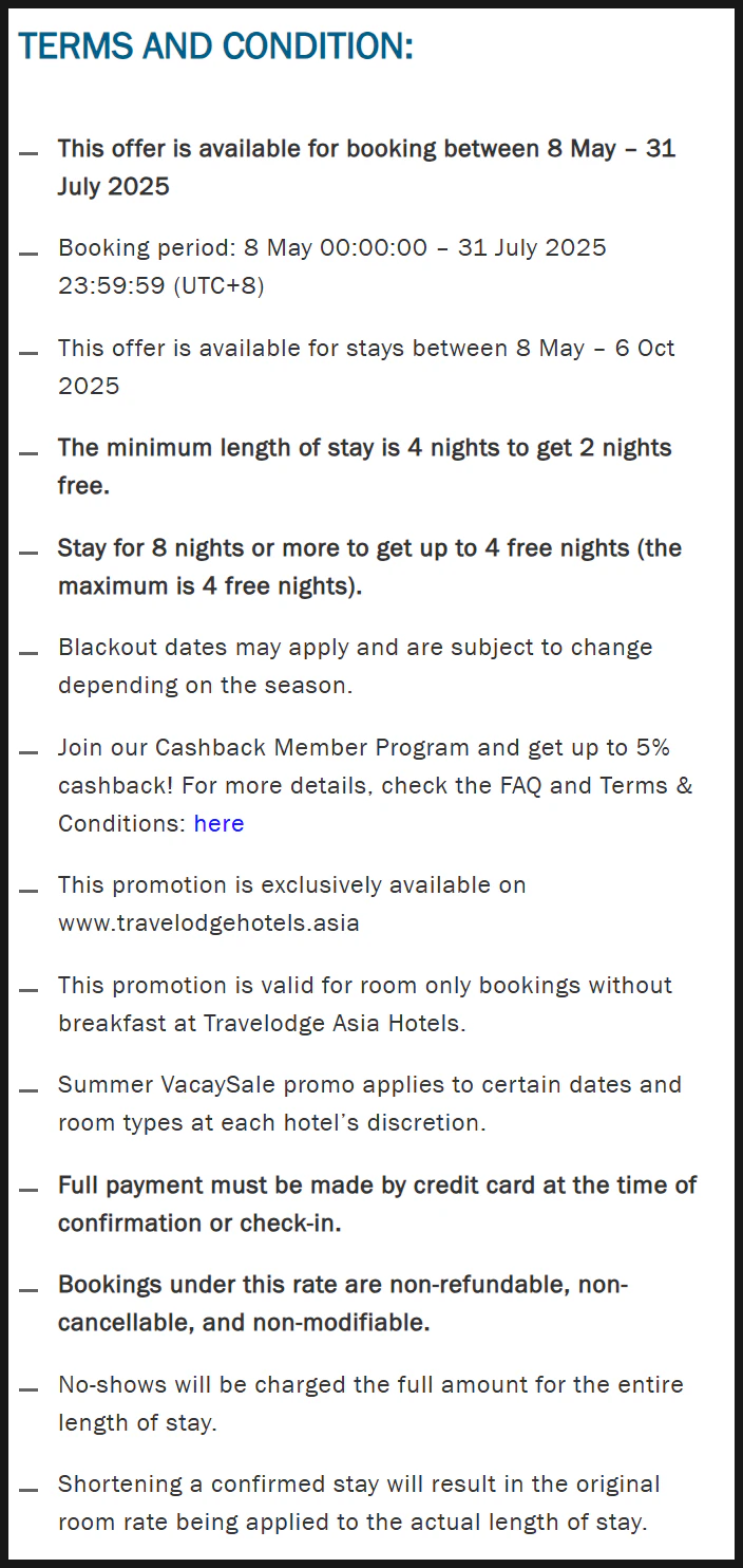 Screenshot of a hotel booking search with the promotion applied