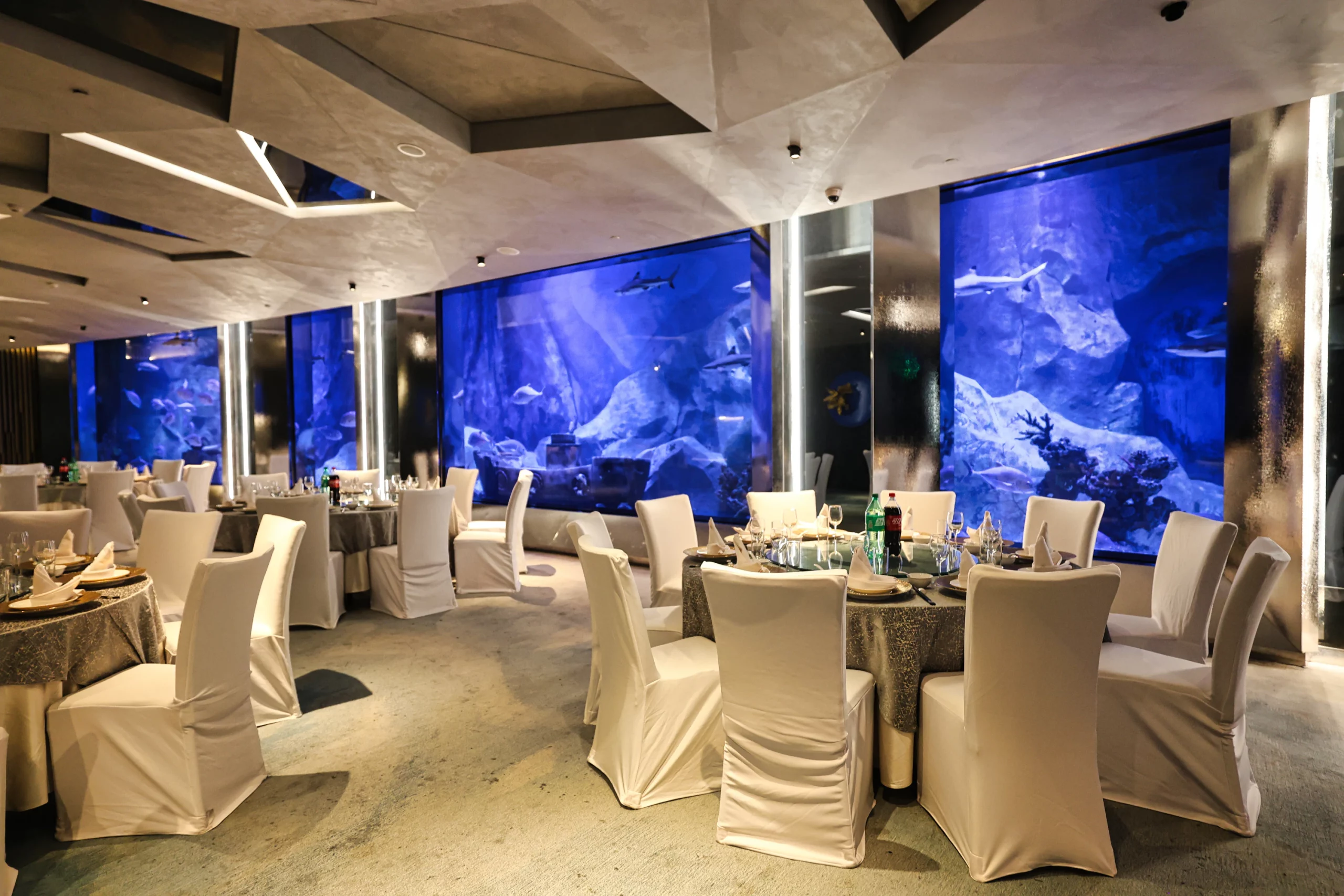 Fine dining experience in a unique restaurant setting.