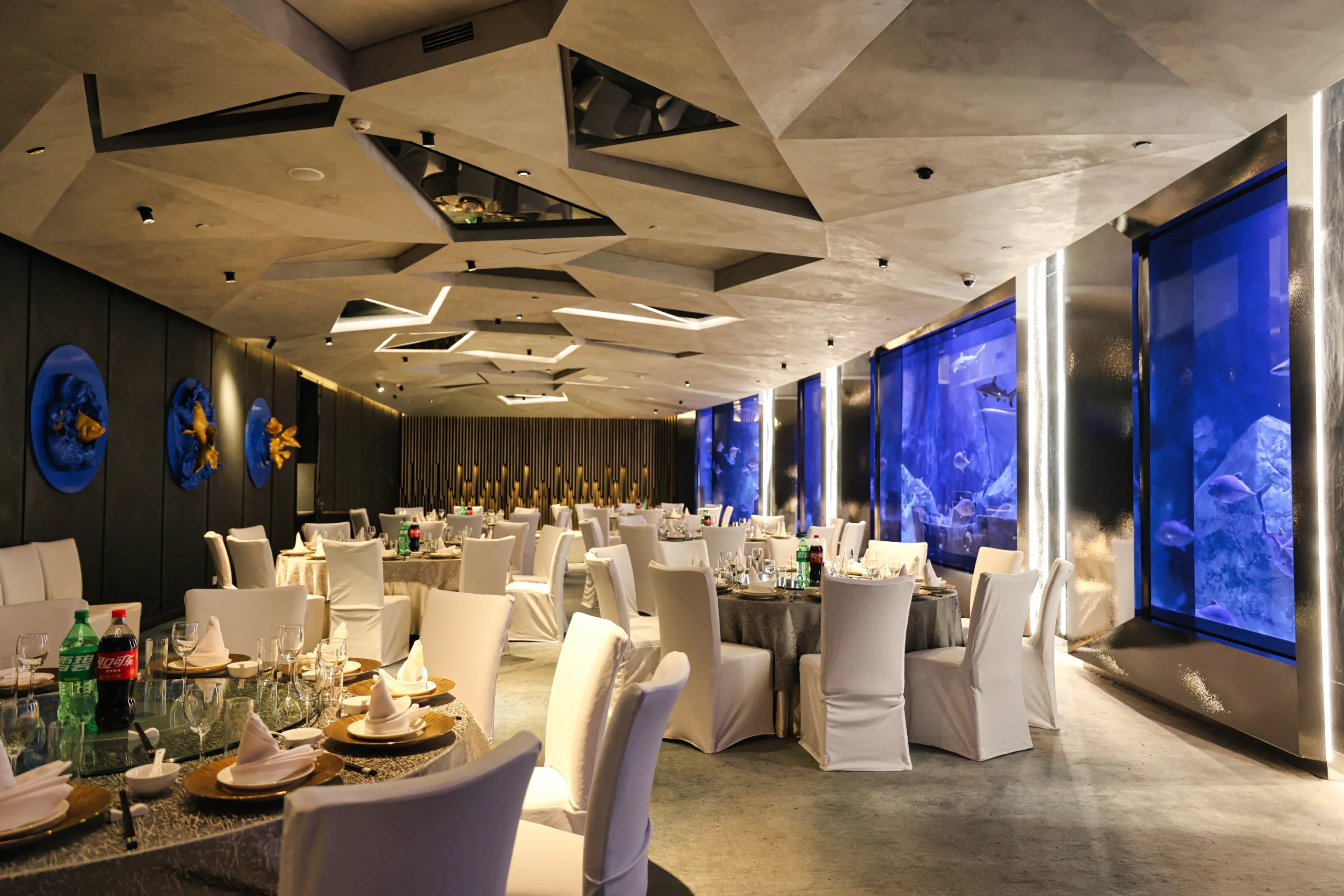 Fine dining experience in a unique restaurant setting.