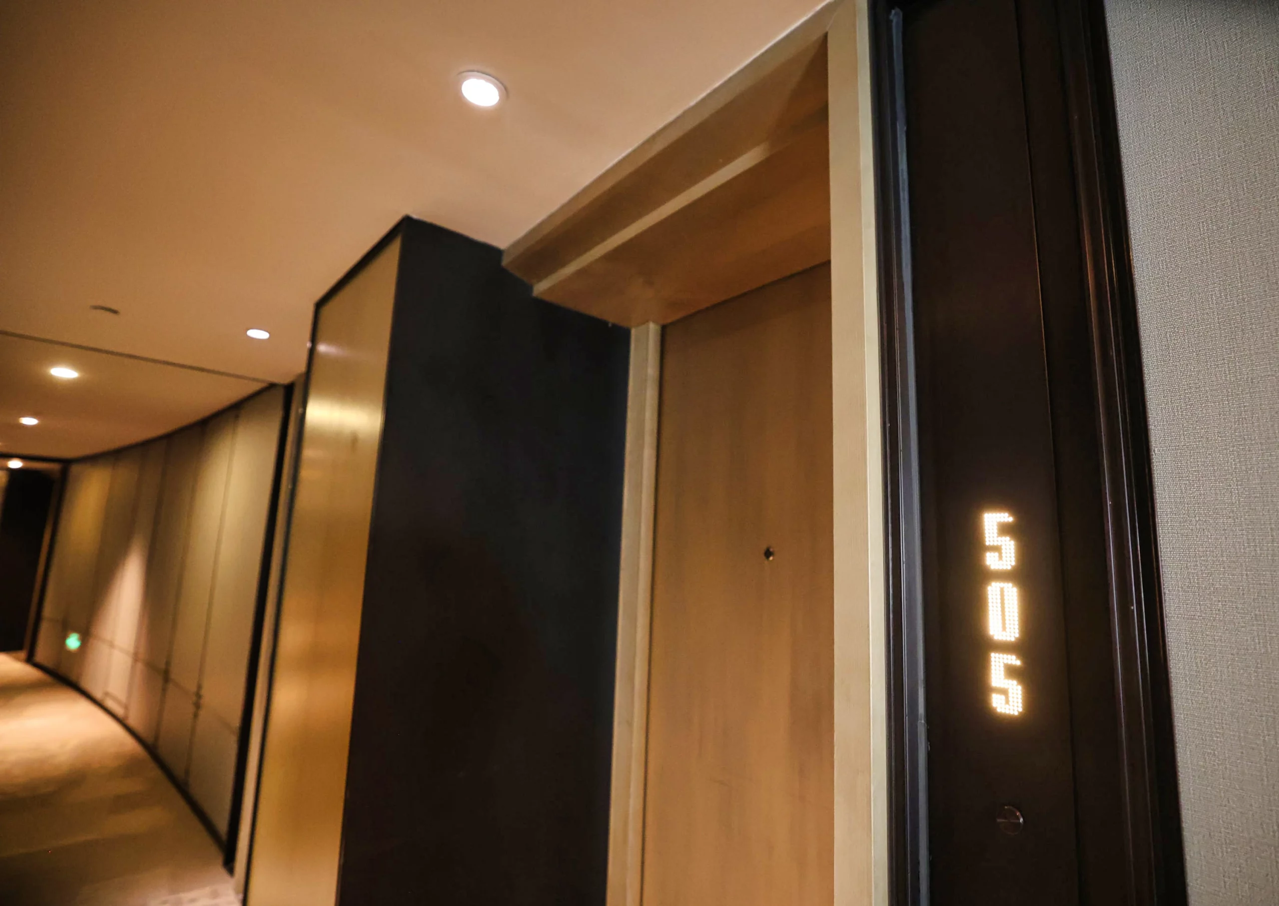 Modern hotel hallway design.
