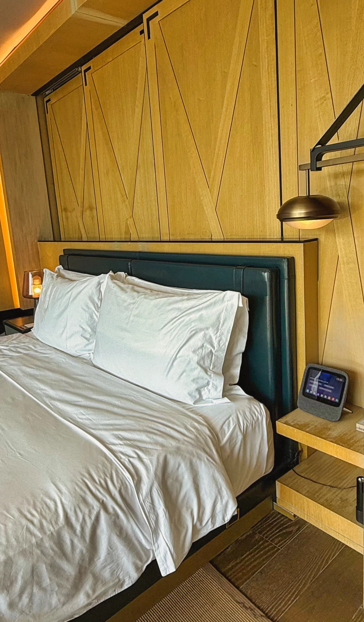 Comfortable and modern hotel bedroom interior.