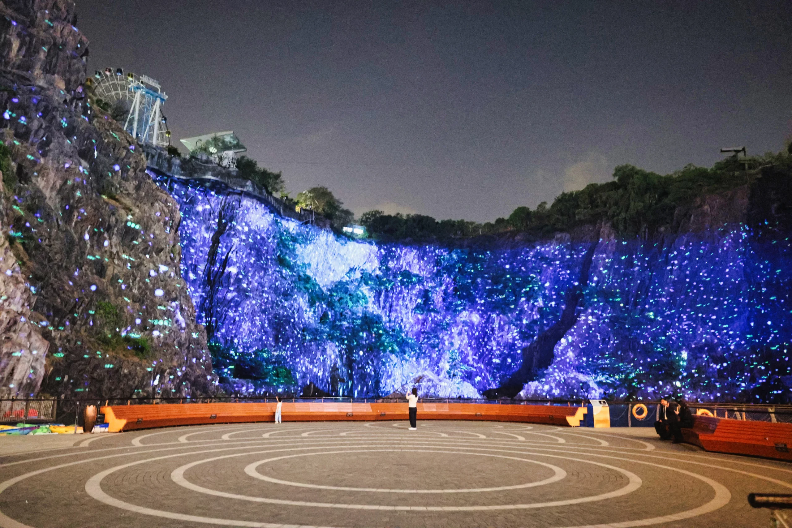 Spectacular light show at a luxury resort.