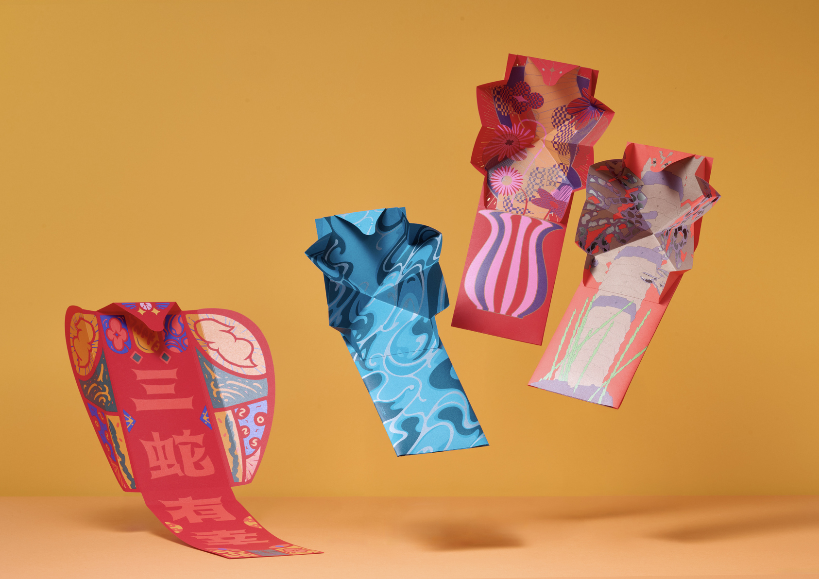Sheer Delight, Sheer Joy, Sheer Happiness|Year of the Snake Red Envelope Set-1