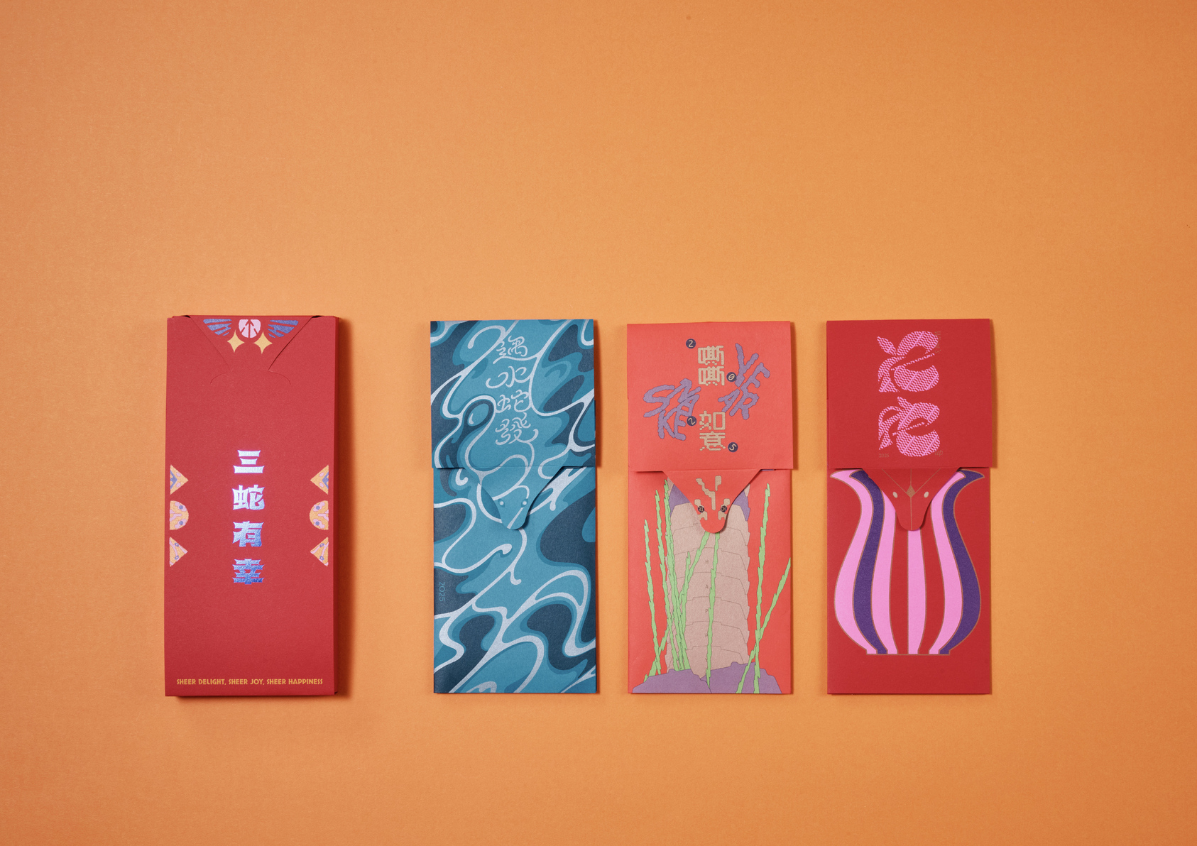 Sheer Delight, Sheer Joy, Sheer Happiness|Year of the Snake Red Envelope Set-4