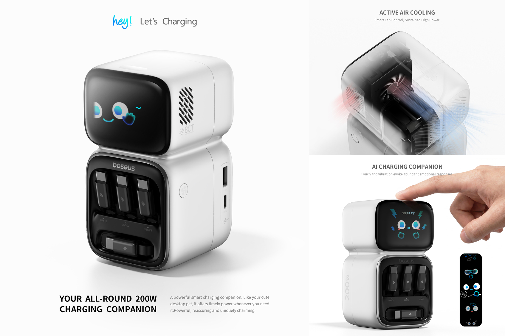 EnerGeek系列產品（GR21伸縮線移動電源雙C線  25000mAh &GD31滿速充多伸縮線智顯桌面充電站）-5