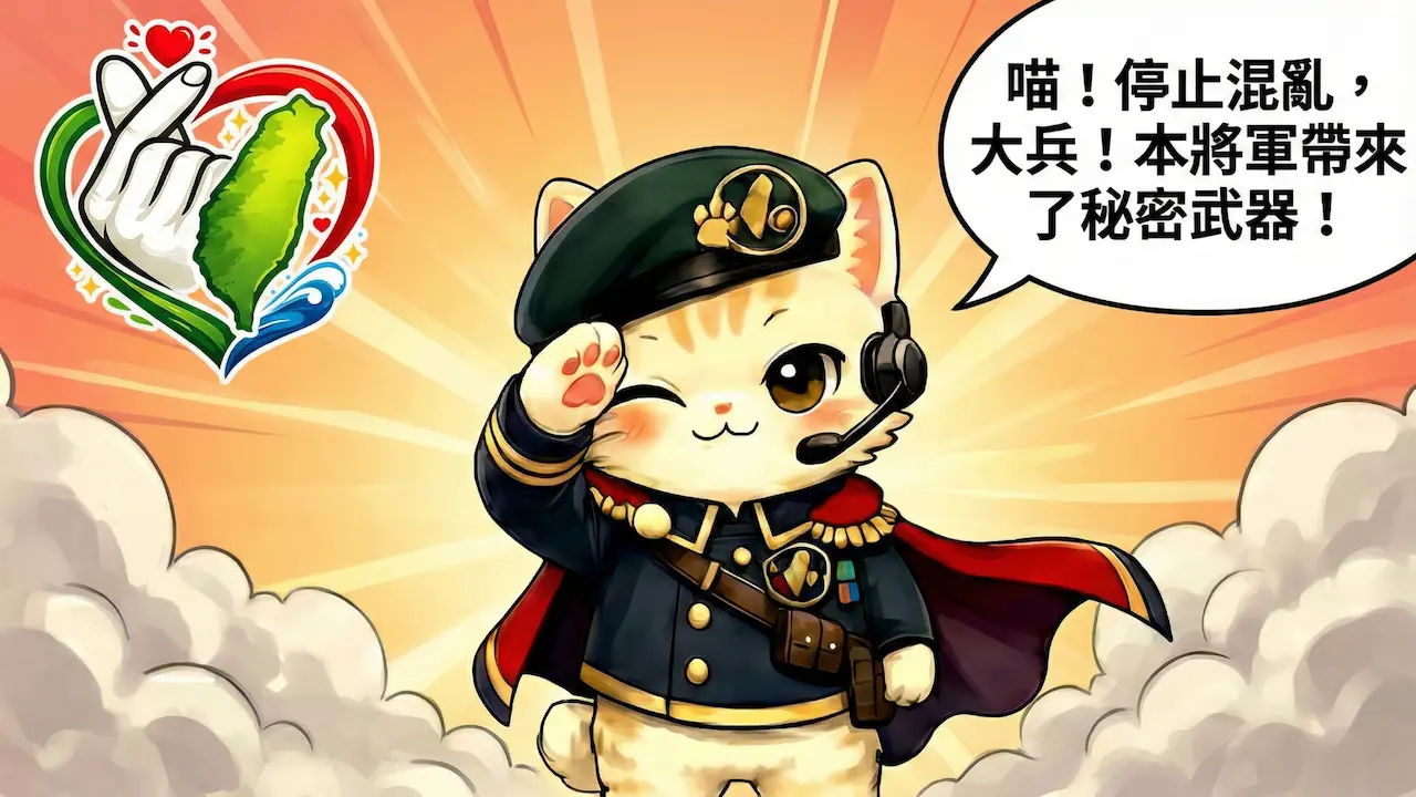 喵將軍專欄第 1 話第 2 張漫畫：喵將軍宣布來解決查詢混亂問題