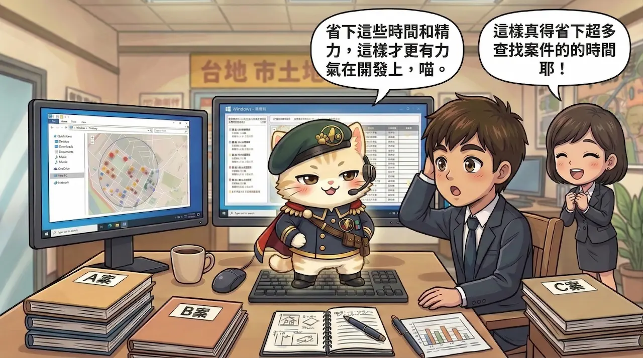 喵將軍專欄第 3 話第 6 張漫畫：把日常瑣碎又費時的工作變得簡單，將力氣和時間留給專業的開發。
