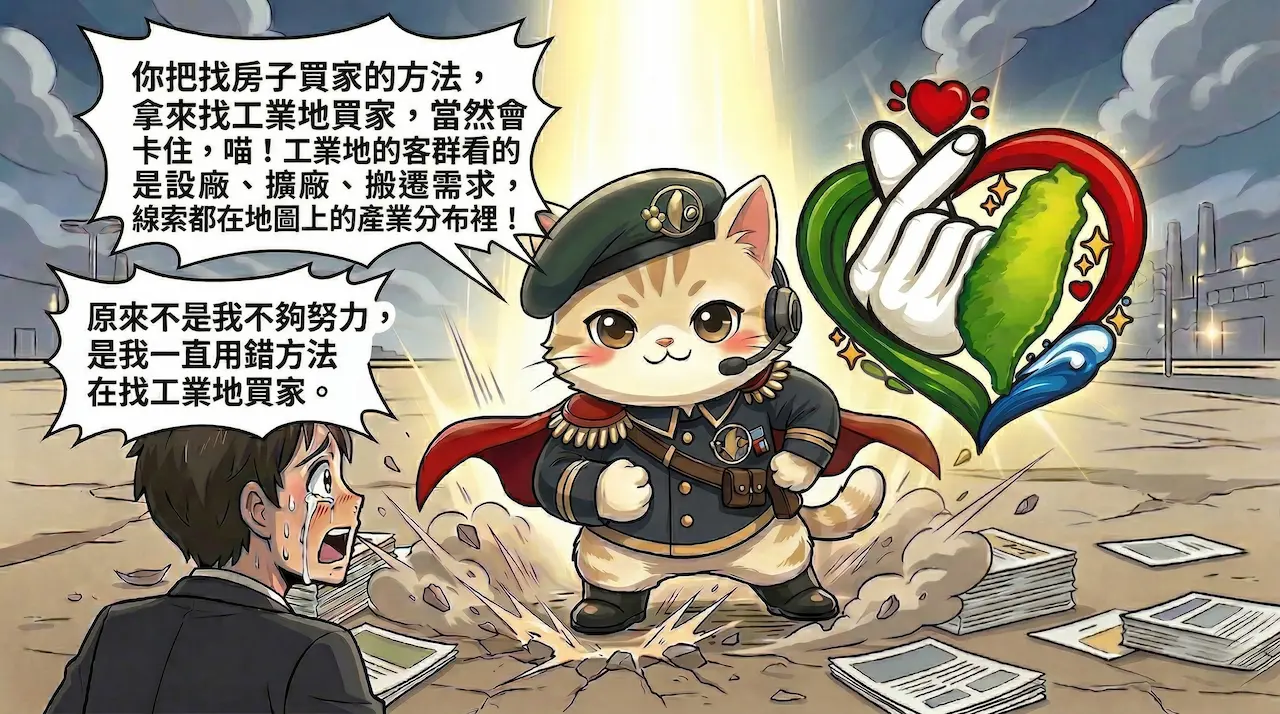 喵將軍帶著『愛台灣』登場，直接點出問題根源。