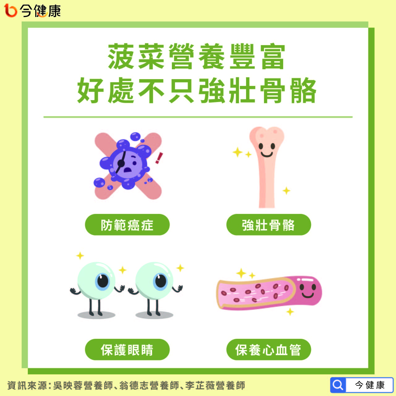 菠菜營養豐富,好處不只養骨